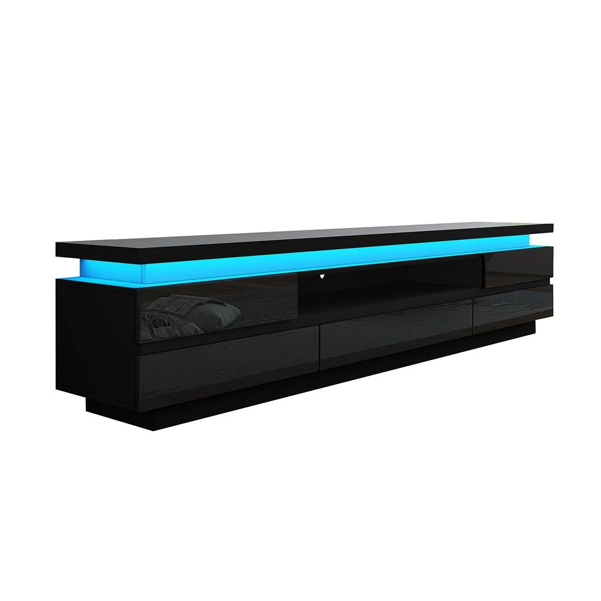 1 Ausway TV Cabinet Stand Entertainment Unit LED with 5 Drawers, 1 of 7