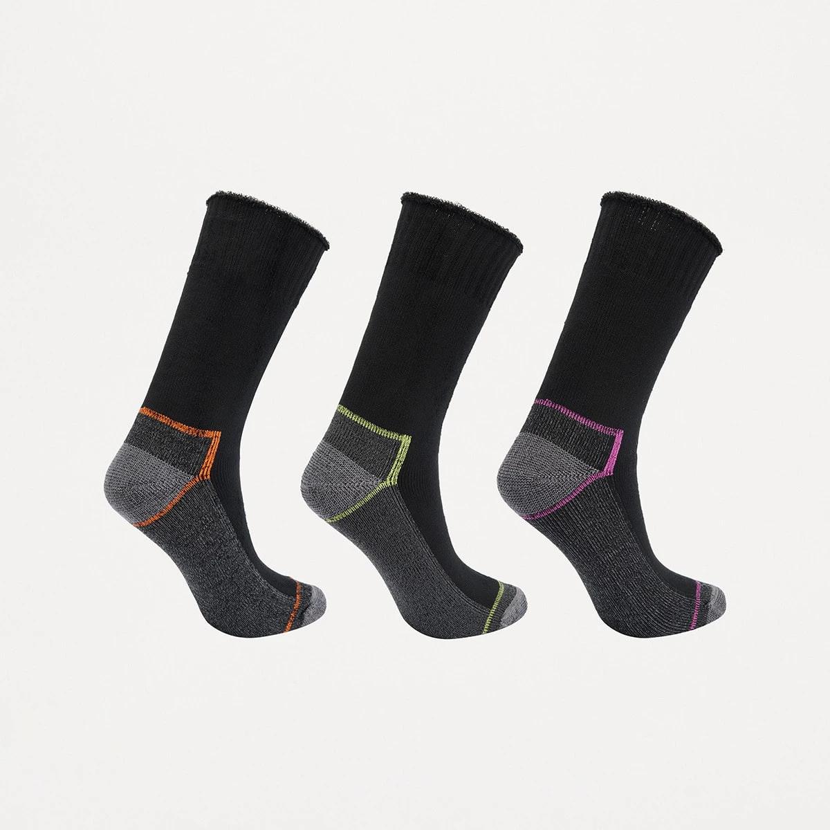 2 3 Pack Workwear Bamboo Crew Socks BLACK, 2 of 3