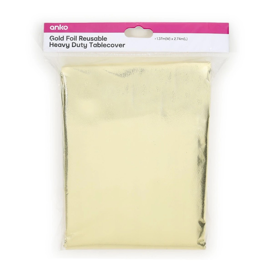 3 Gold Look Foil Reusable Heavy Duty Tablecover, 3 of 3