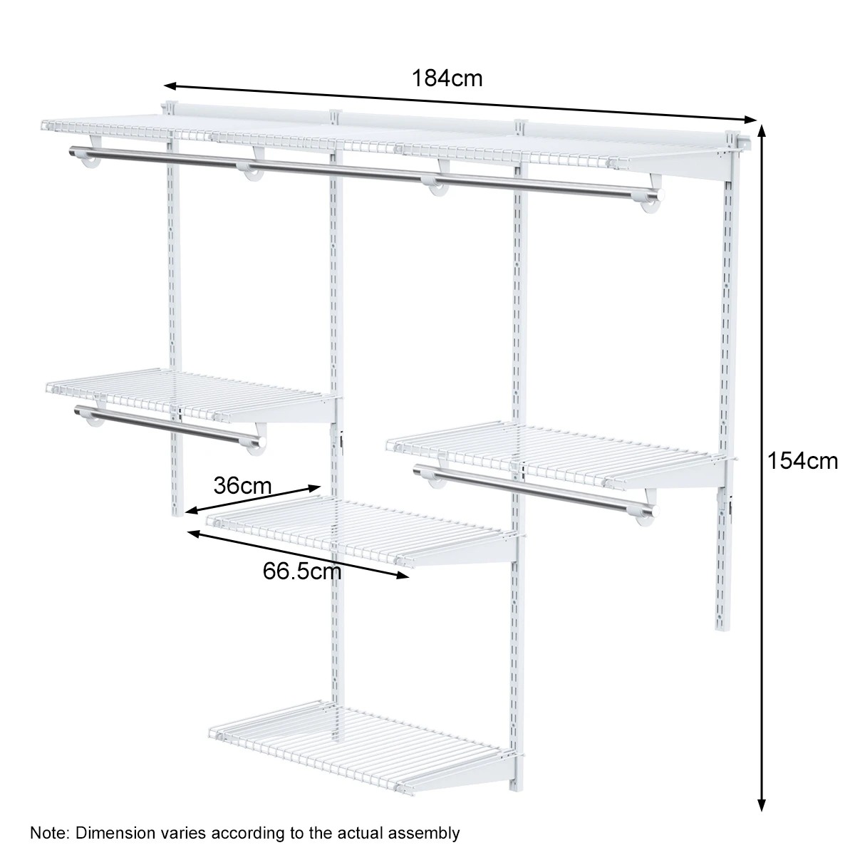 4 Costway Wall Mounted Custom Closet Rack Shelf DIY Clothes Organizer System, 4 of 10