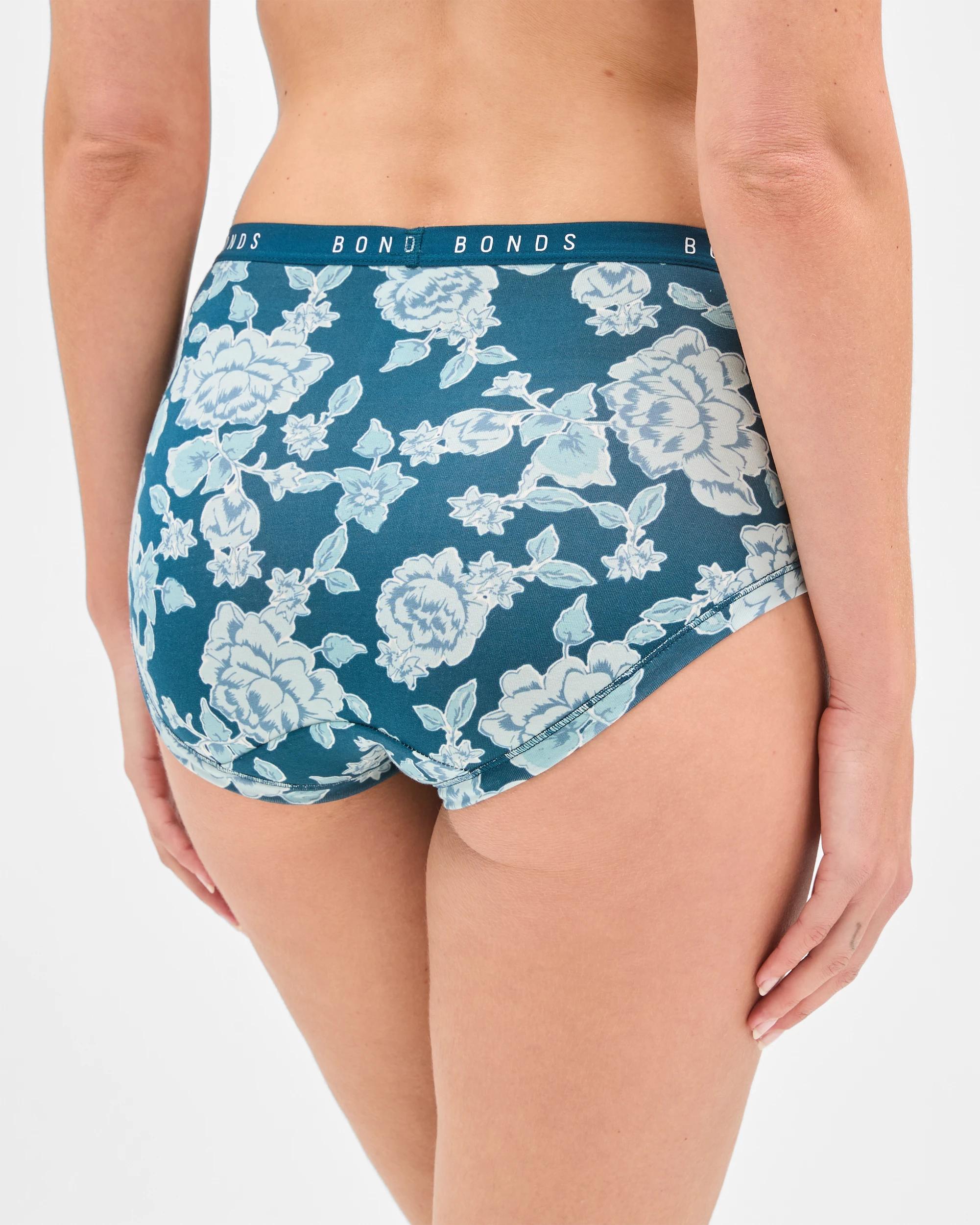 4 Bonds 3 Pack Cottontails Full Briefs HEIRLOOM FLORAL BLUE/MUTED SAGE/SHIBORI, 4 of 4