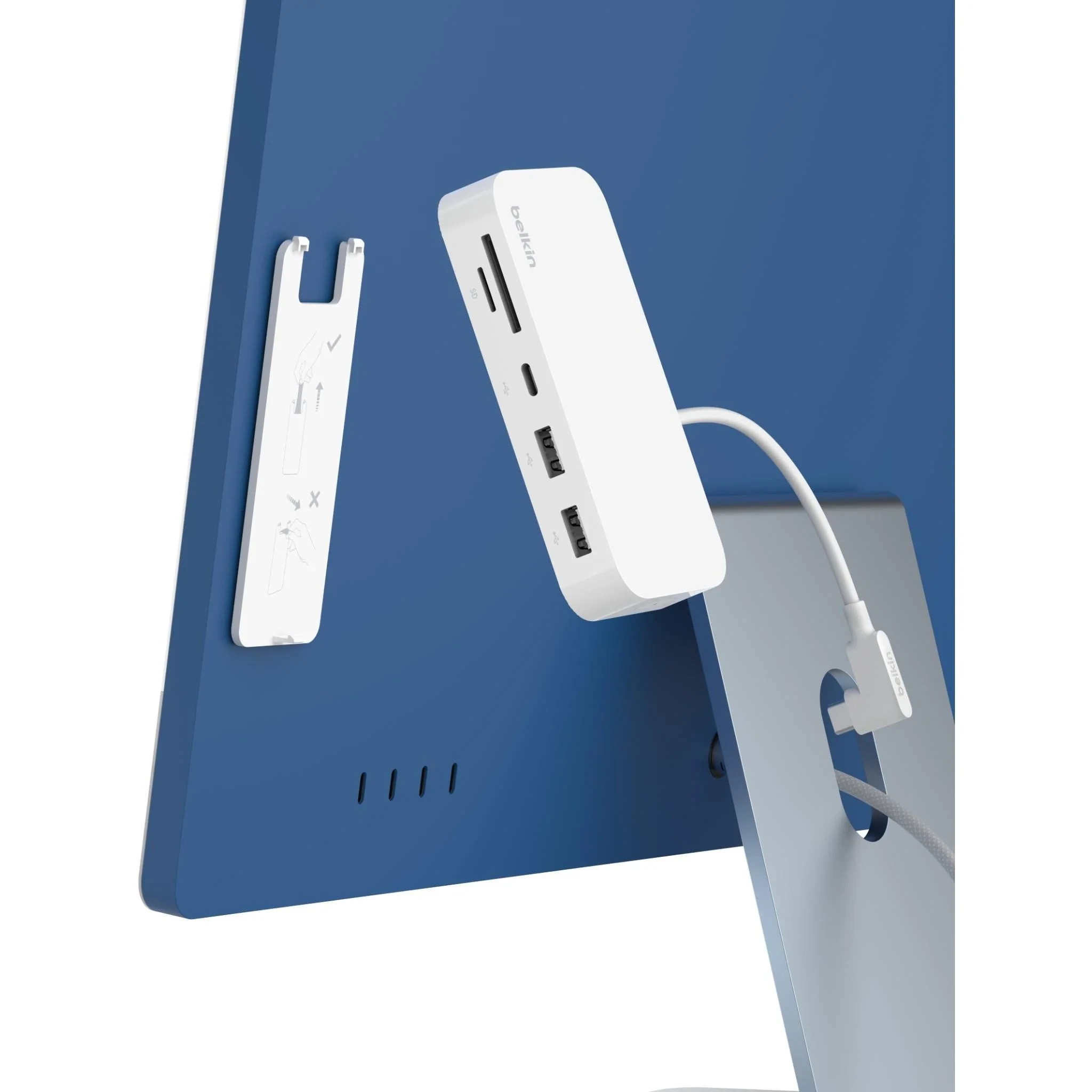 5 Belkin Connect USB-C 6-in-1 Multiport Hub w/ Mount - White, 5 of 6