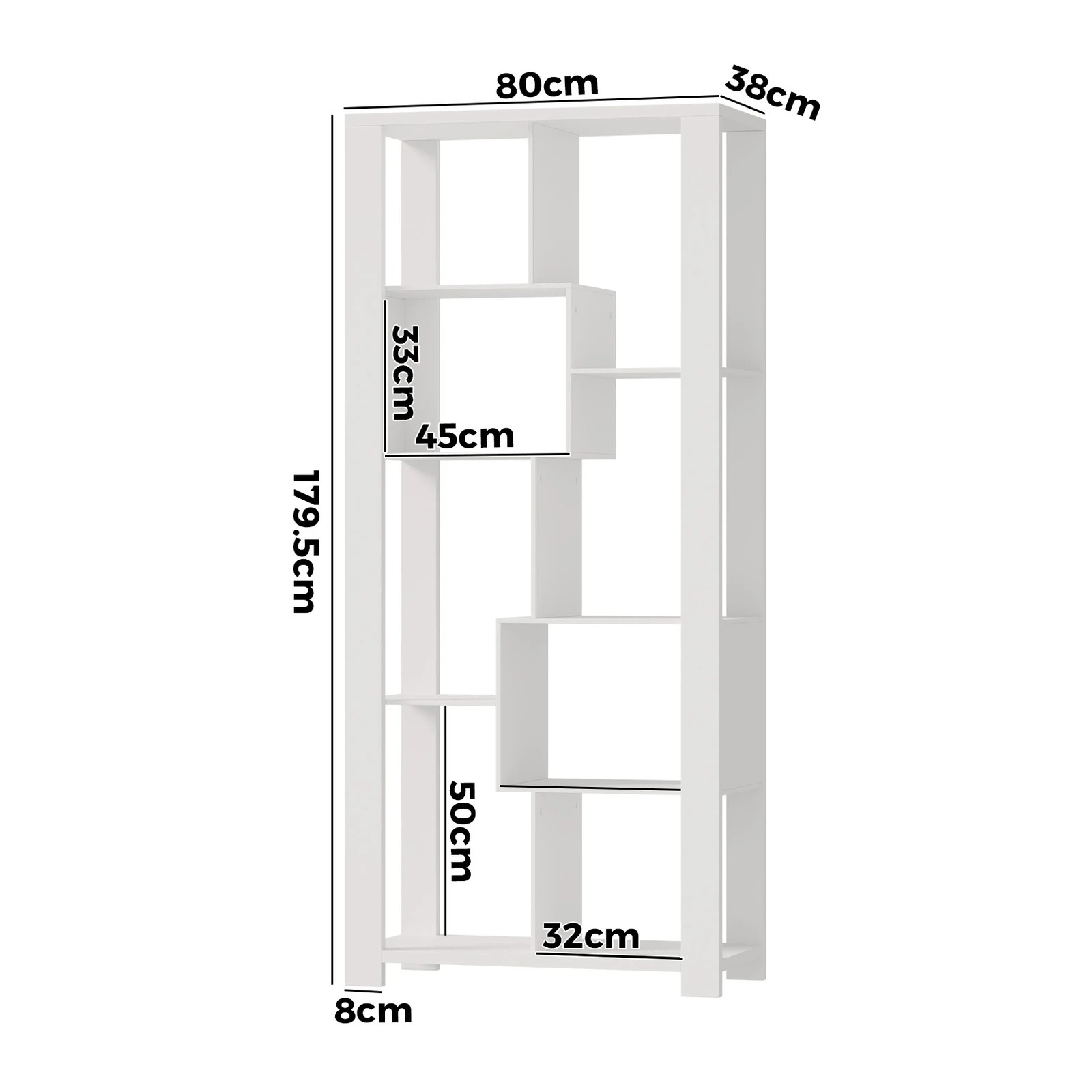 7 Oikiture Bookshelf Display Shelf Storage Cabinet Stand Organiser Bookcase
 - White, 7 of 9