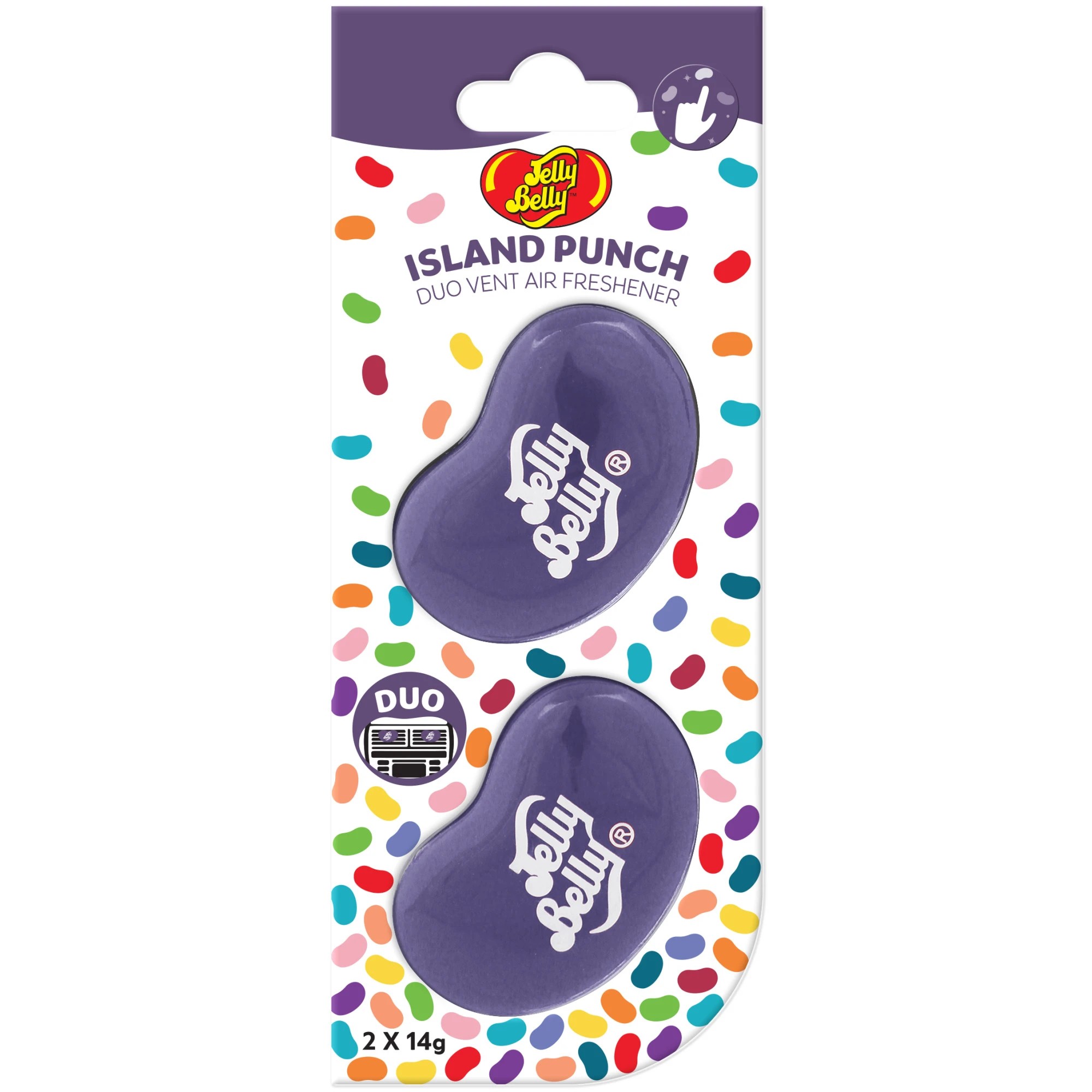1 2 Pack Jelly Belly Duo Vent Air Freshener - Island Punch, 1 of 1
