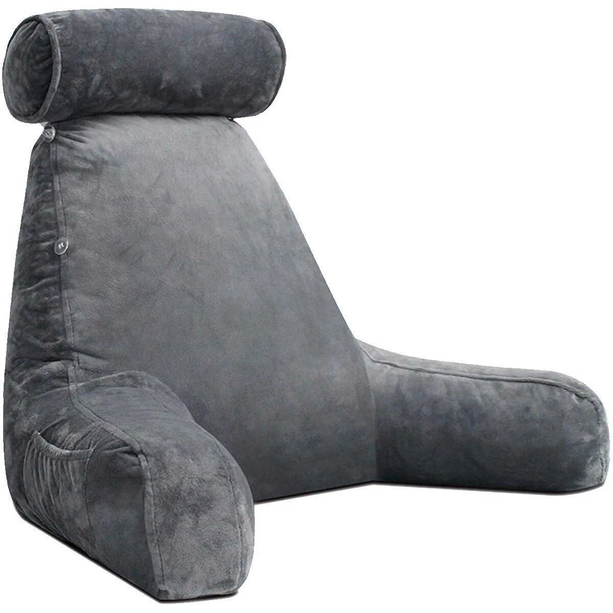 1 Ausway Bed Reading Pillow Husband Cushion Backrest - Grey, 1 of 5