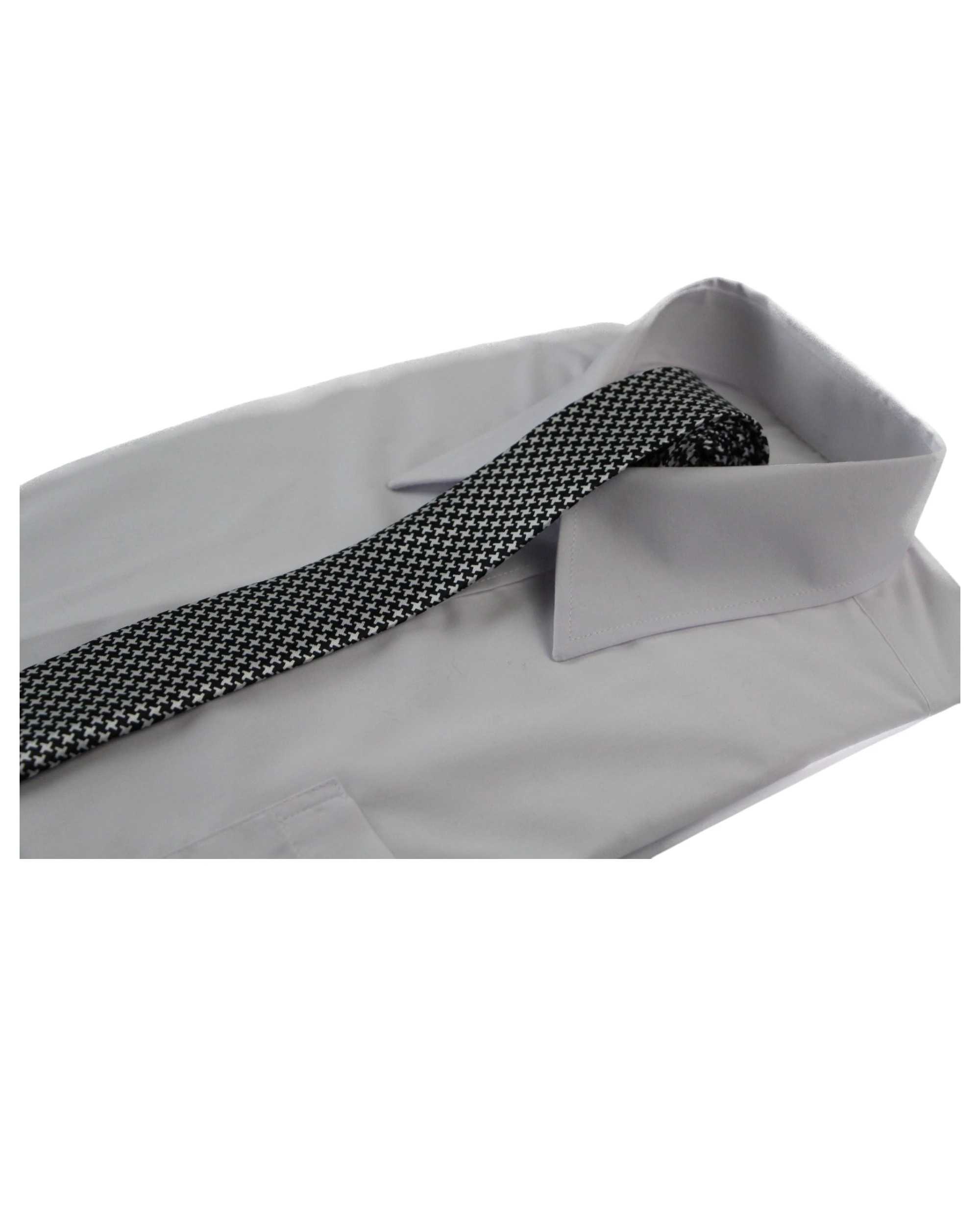 3 Zasel Mens Black & White Cross 5cm Skinny Neck Tie - Multi, 3 of 3