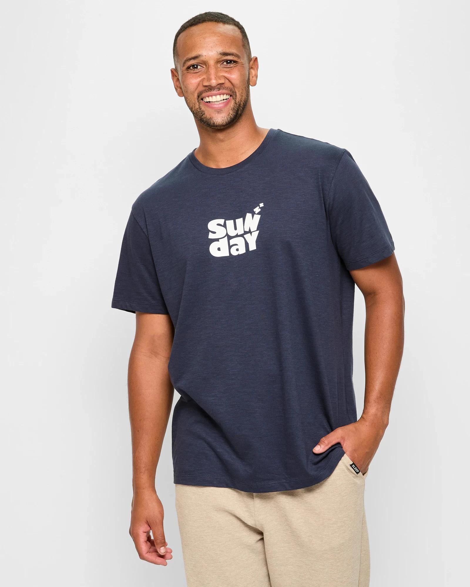 1 Maxx Australian Cotton Print Sleep T-Shirt NAVY BLUE, 1 of 5