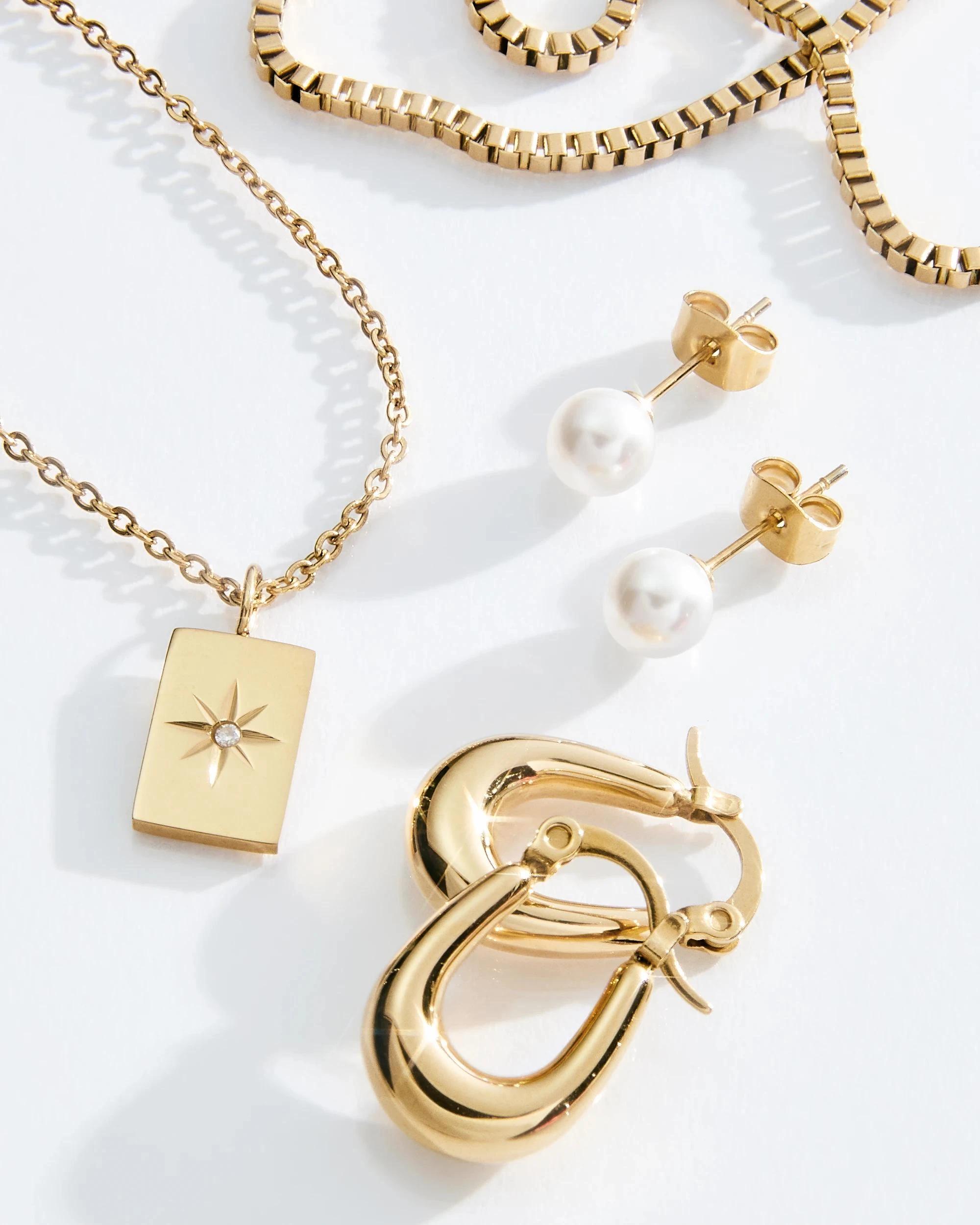 4 Target Woman Waterproof 3 Pack Pendant Necklace Set GOLD, 4 of 4