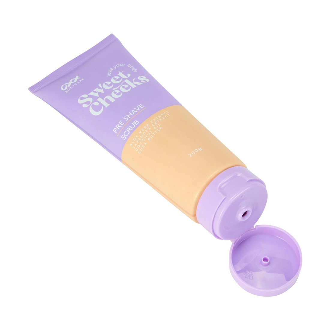 2 OXX Bodycare Sweet Cheeks Pre-Shave Scrub 200ml - Aloe Vera Extract, Lavender Extract, Coconut Oil and Shea Butter, 2 of 3