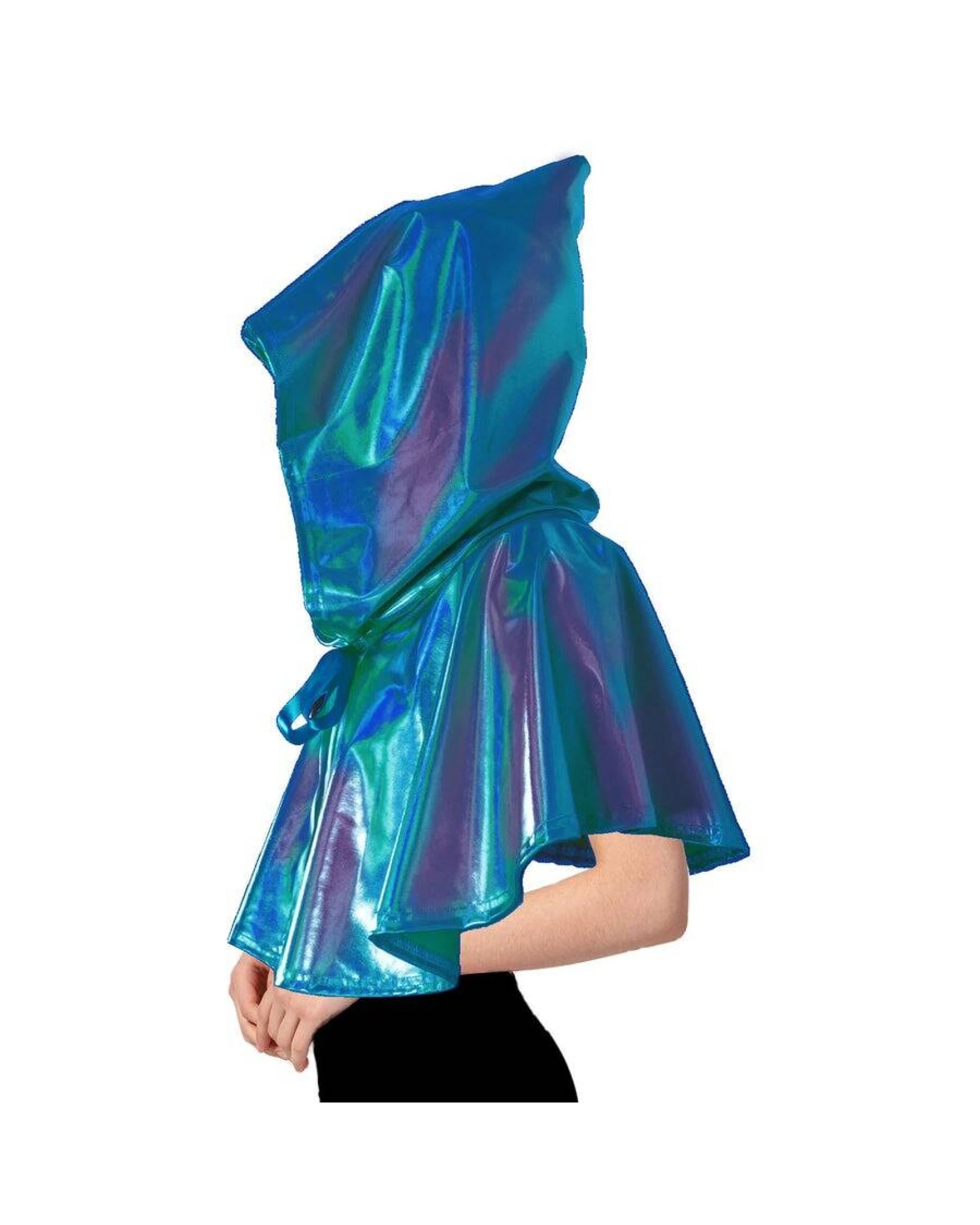 2 BR Costumes Iridescent Metallic Mini Hooded Cape for Halloween or Costume Parties, 2 of 2