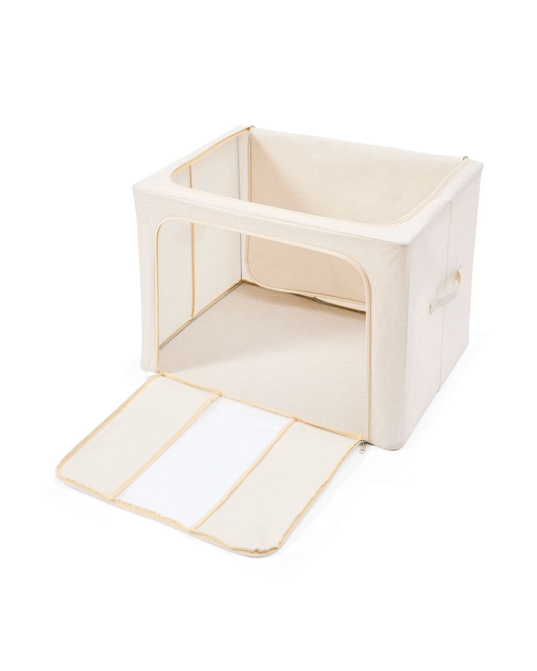 8 Linen Look Collapsible Box with Window - Extra Large, Beige, 8 of 10