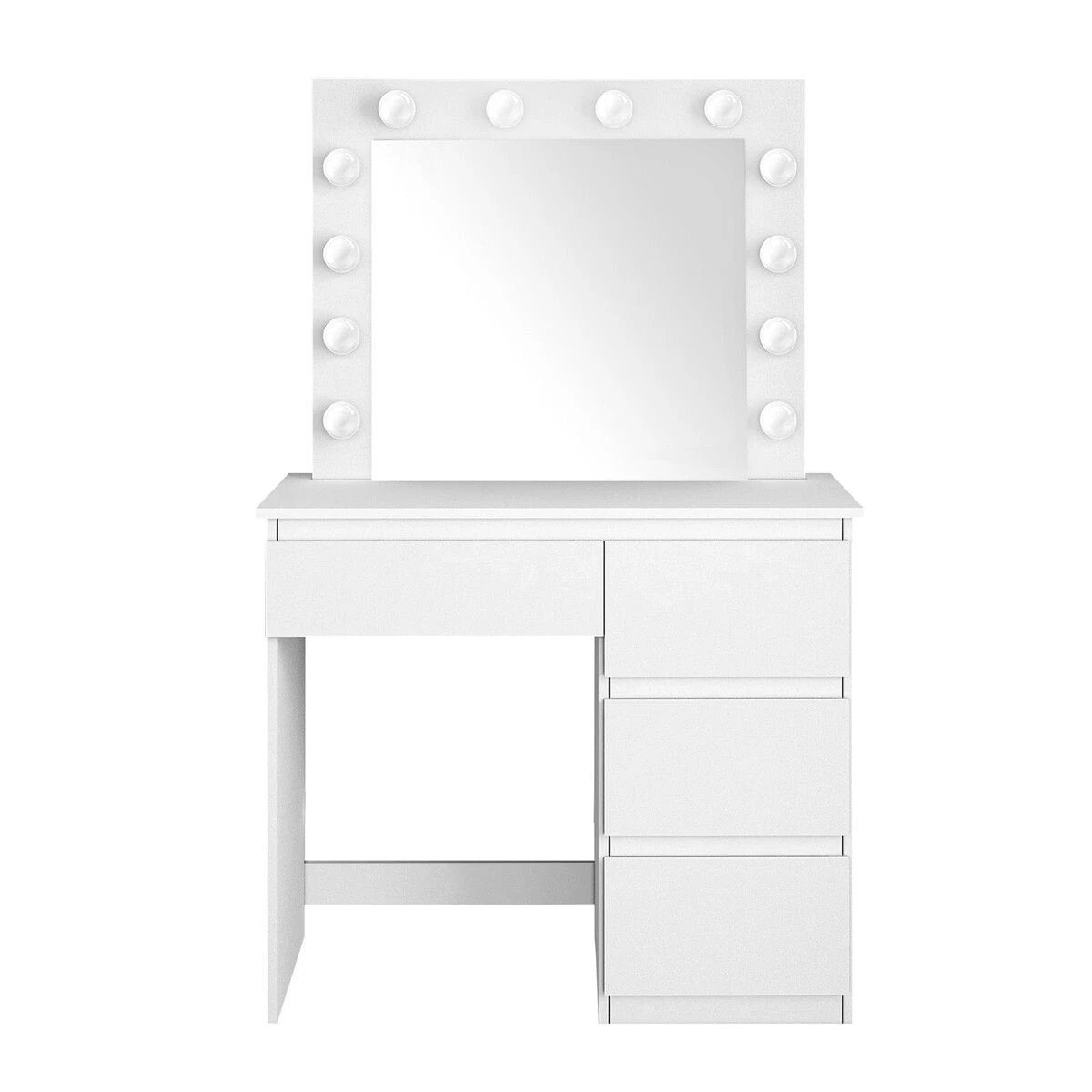 3 LUXSUITE Hollywood Vanity Dresser Table Makeup Lighted Mirror White, 3 of 4