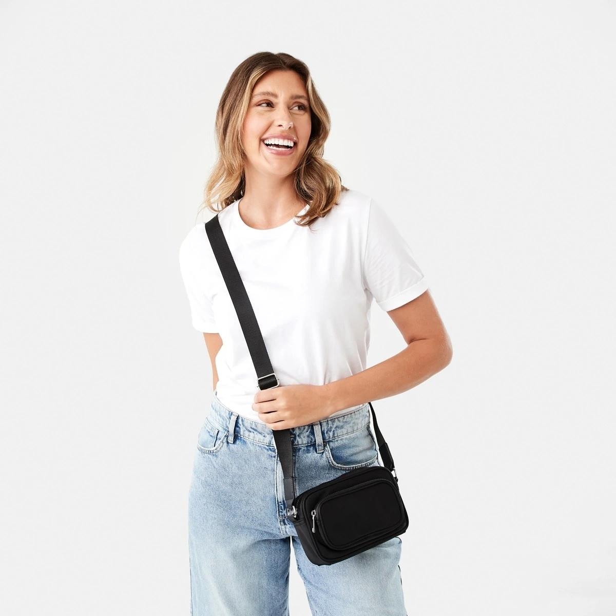 5 Double Pocket Crossbody Bag BLACK, 5 of 5
