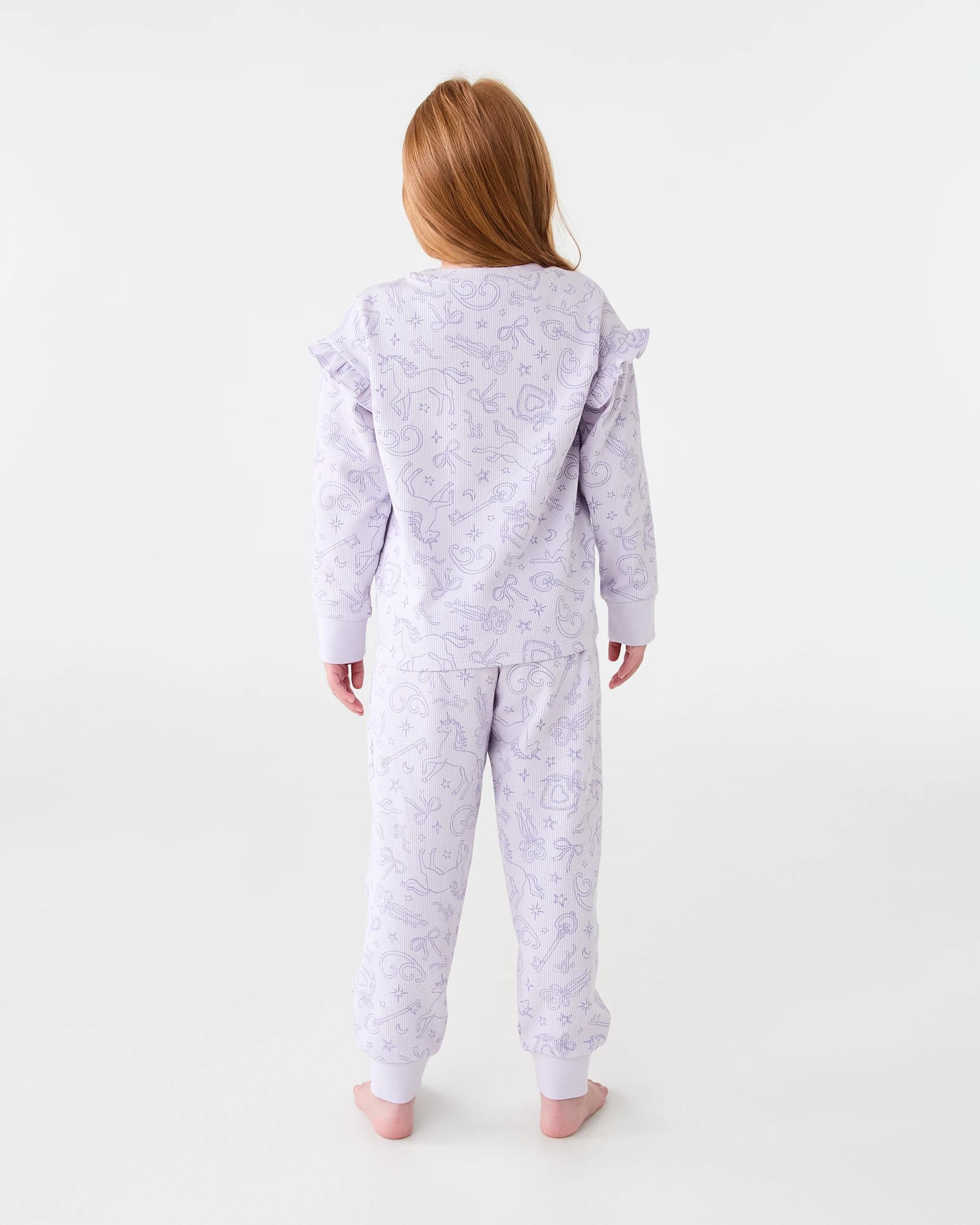 2 Waffle Pyjama Set Pur Uncrn, 2 of 8