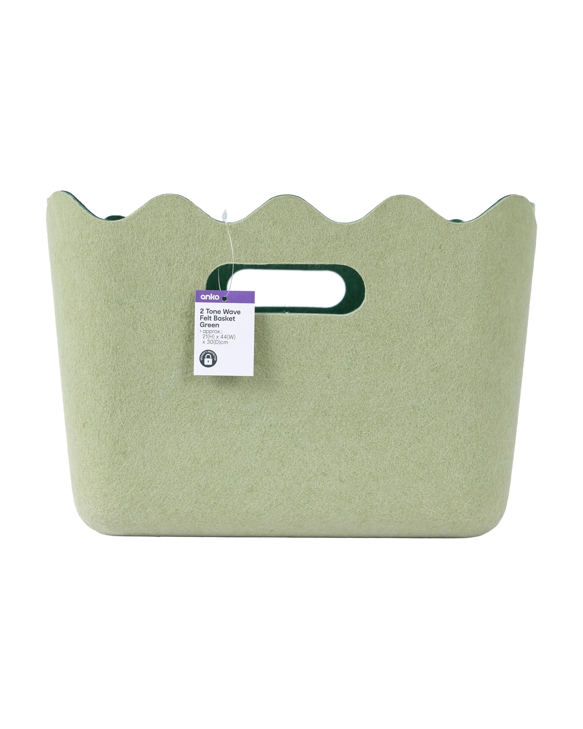 5 2 Tone Wave Felt Basket - Green, 5 of 5