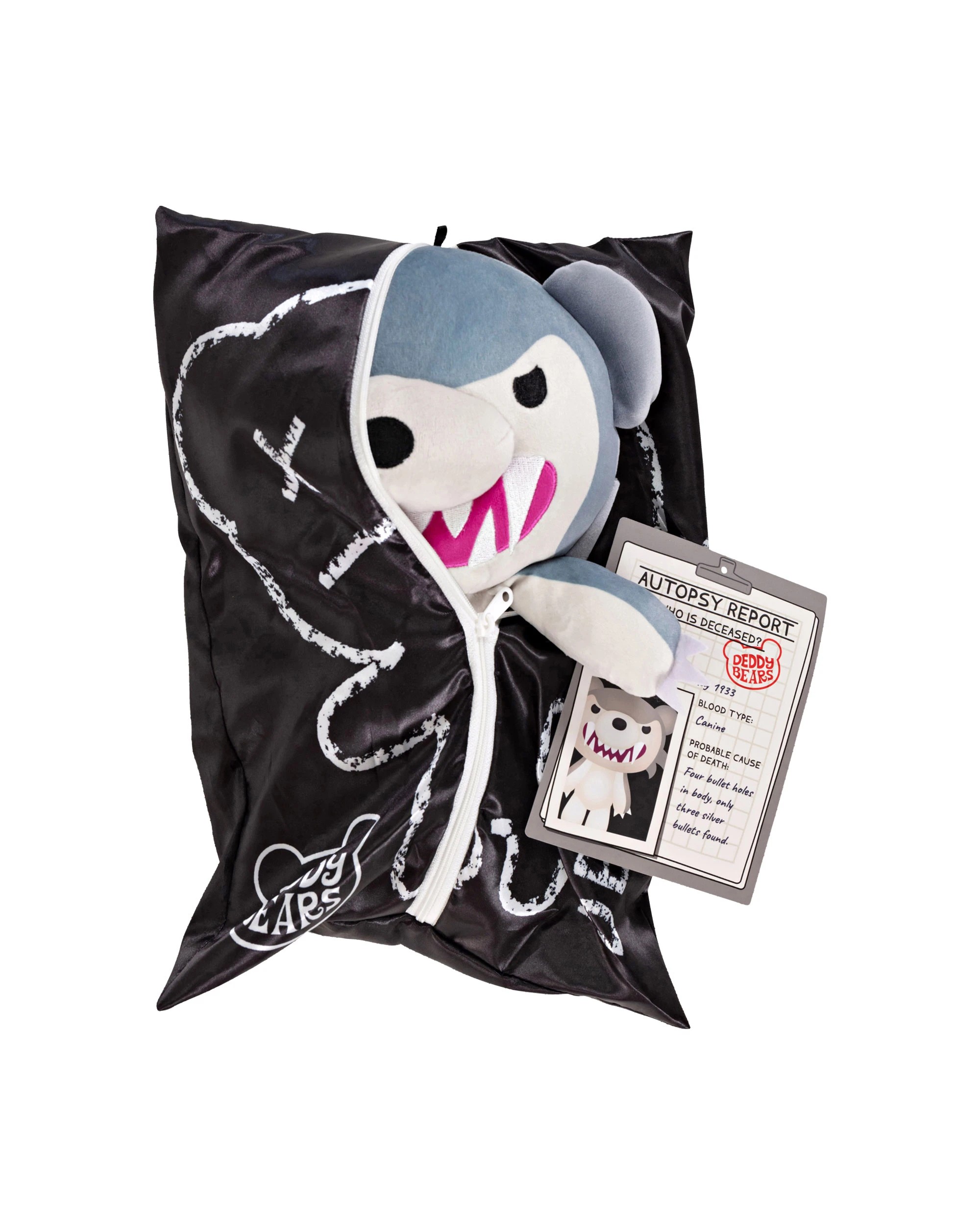 1 Deddy Bears - Howler Halloween Bear in Bag, Plush Toy, Grey, 30cm (Height) - Grey, 1 of 4