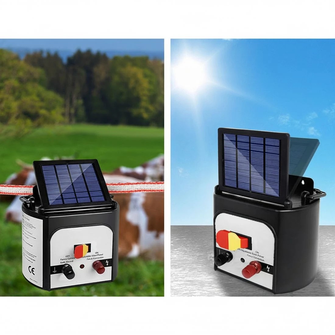 3 Giantz Fence Energiser 8KM Solar Powered Electric 400M Poly Tape Insulator - Multi, 3 of 4