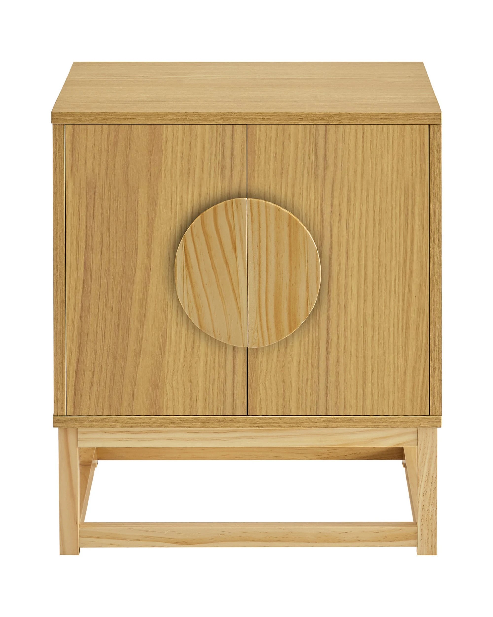 1 Sarantino Luca Bedside Table Split Door Night Stand Bed Side - Natural, 1 of 5