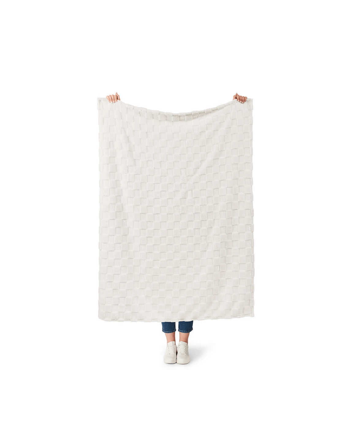 2 Soft Check Throw - Off White, 2 of 6