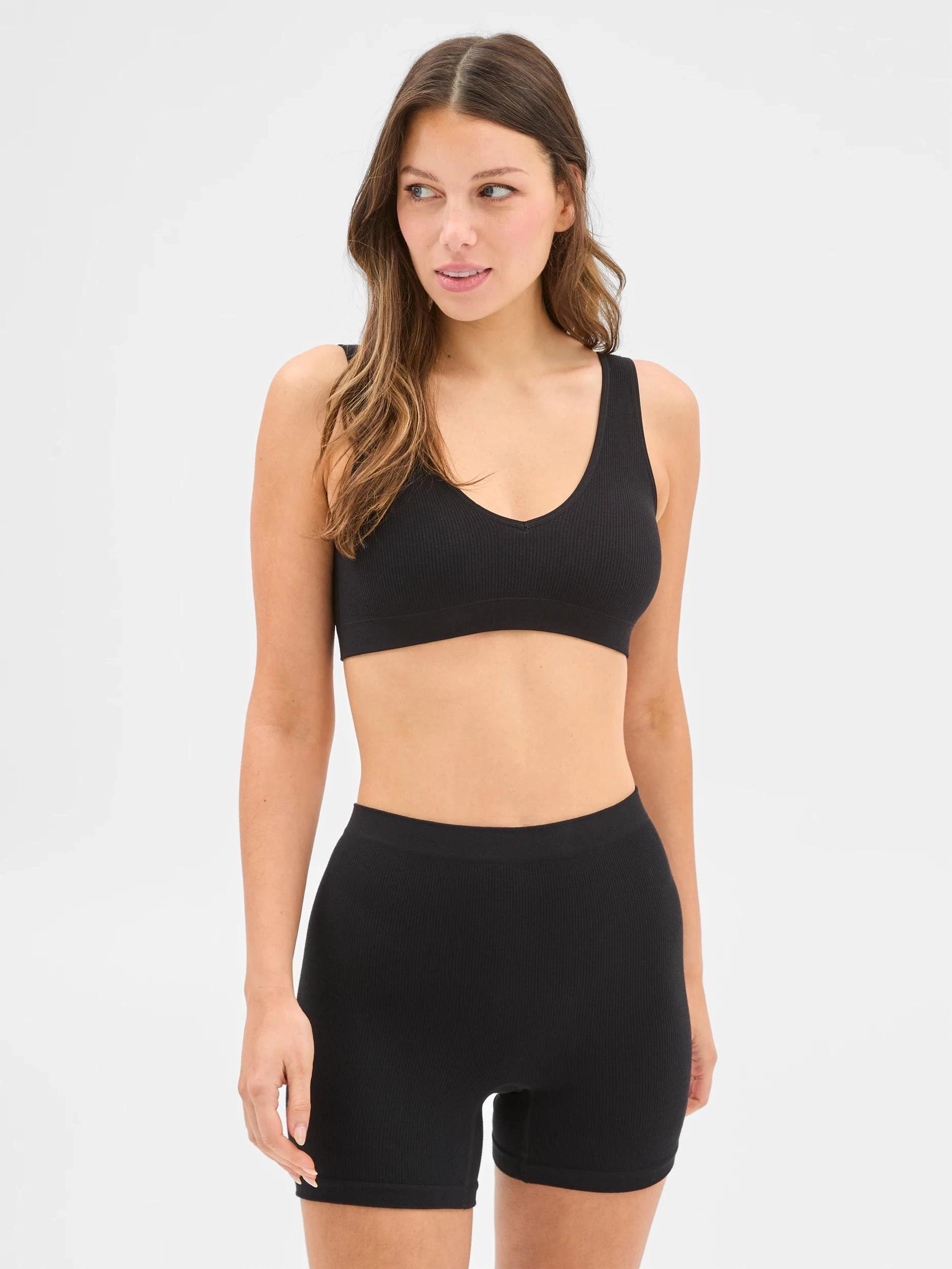 2 Target Woman Womens Bamboo Rib Shorts Brief BLACK, 2 of 4