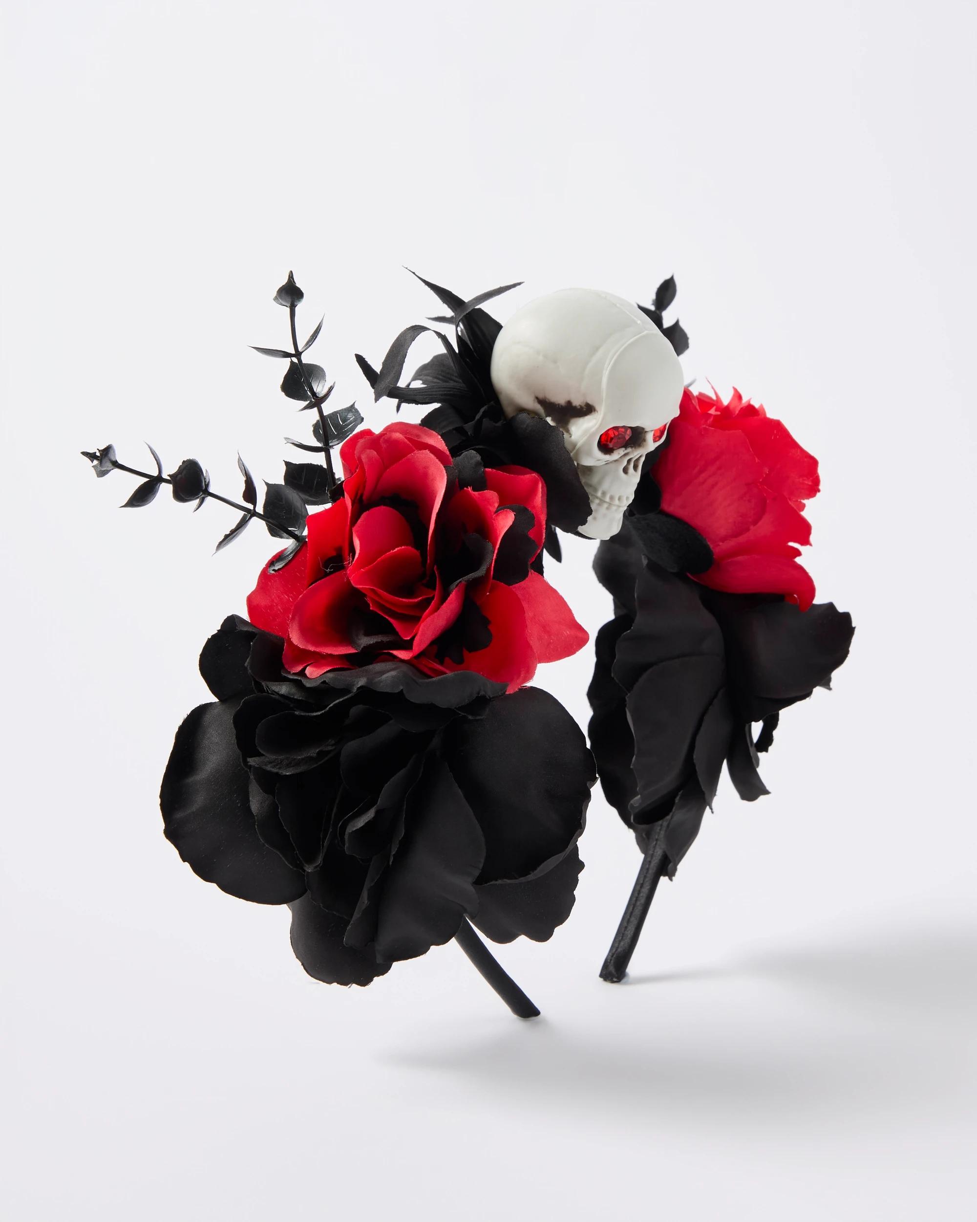 2 Halloween Day of the Dead Headband - Black & Red MULTI, 2 of 4