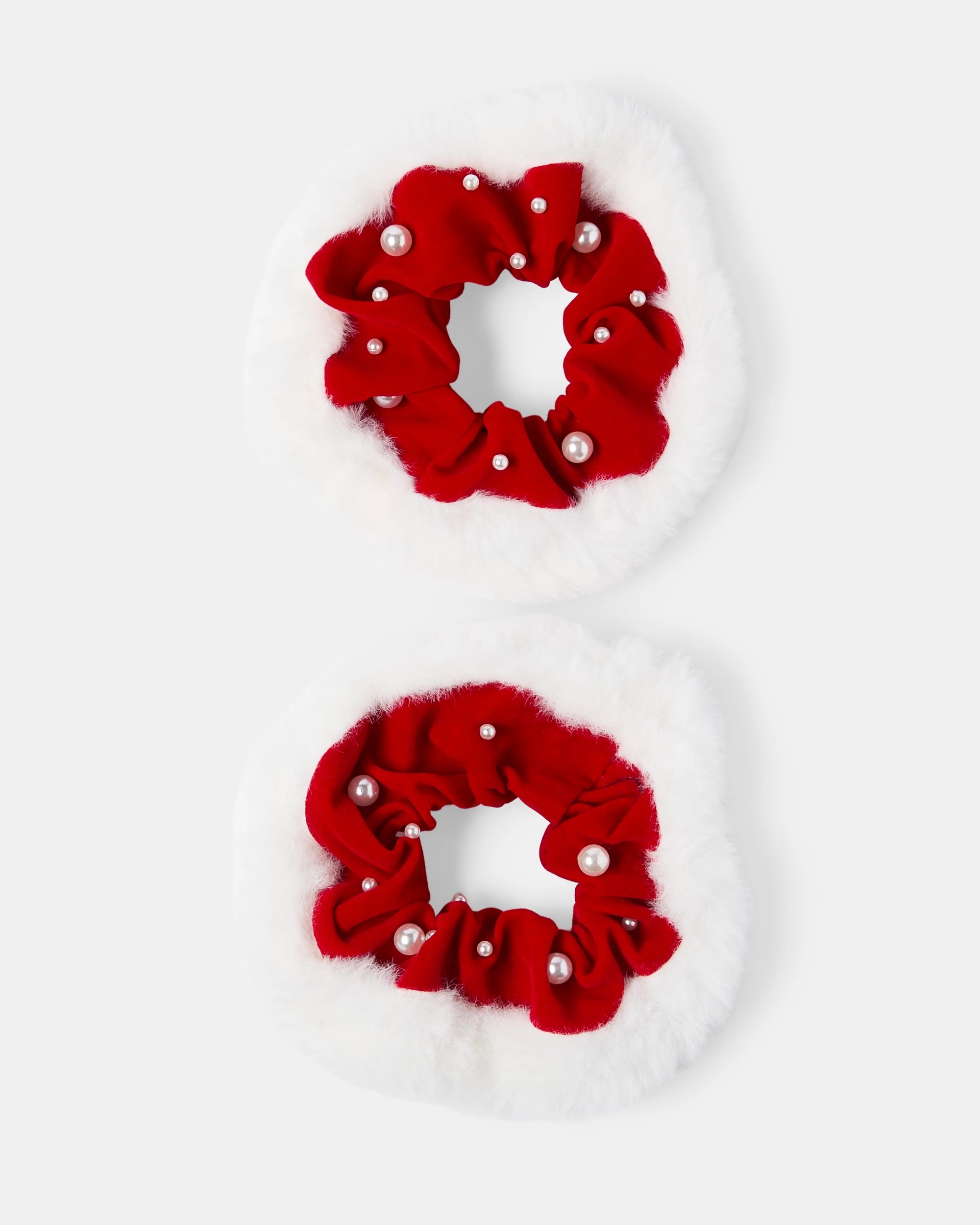 1 2 Pack Christmas Pearl Hair Scrunchies, 1 of 4