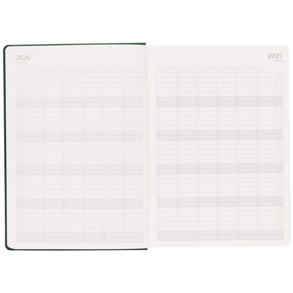 4 J.Burrows A4 Day to Page Textured FY26/27 Diary Green, 4 of 6