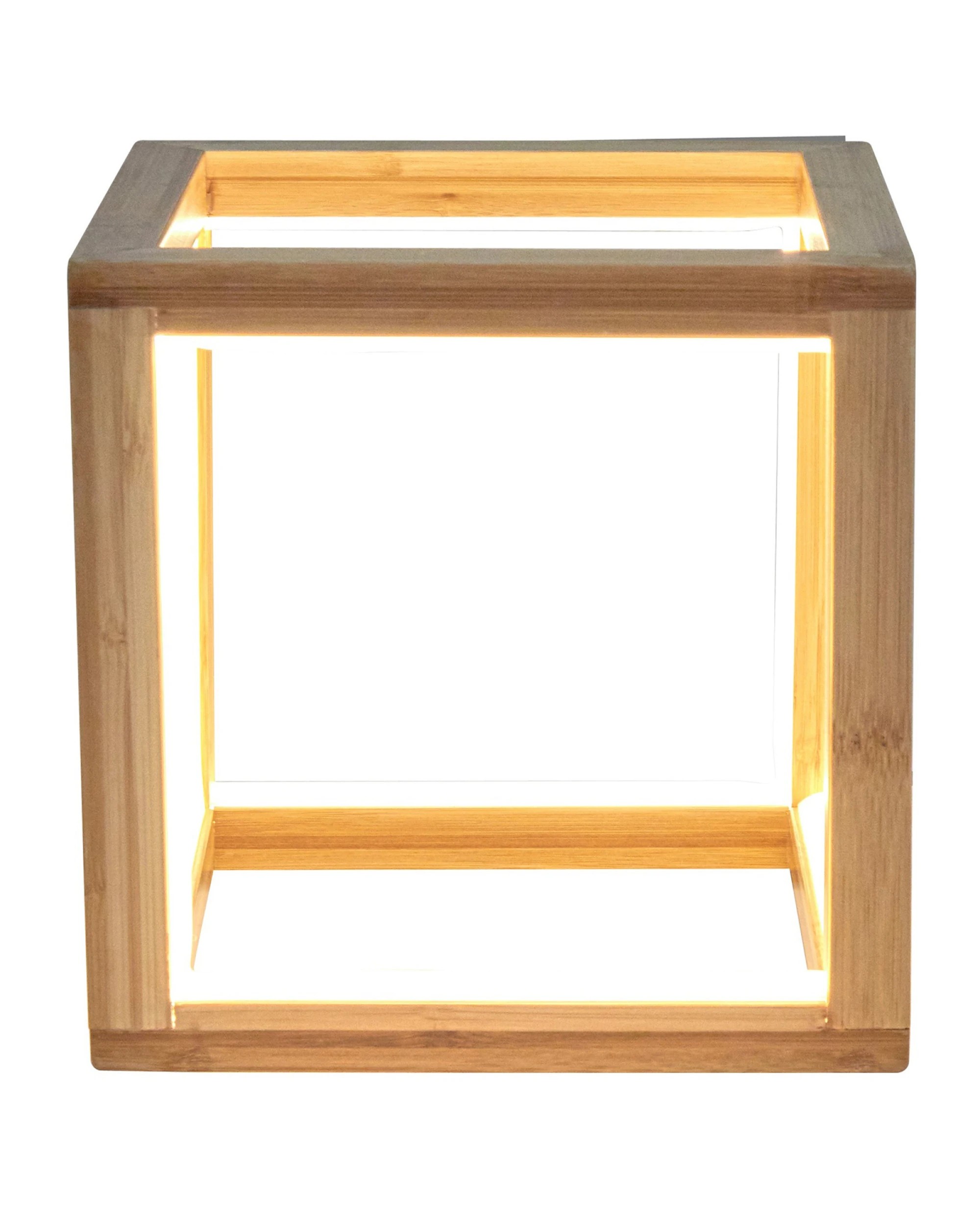 3 BR Home Bamboo Cube LED Lamp with Minimalist Design, 3 of 4