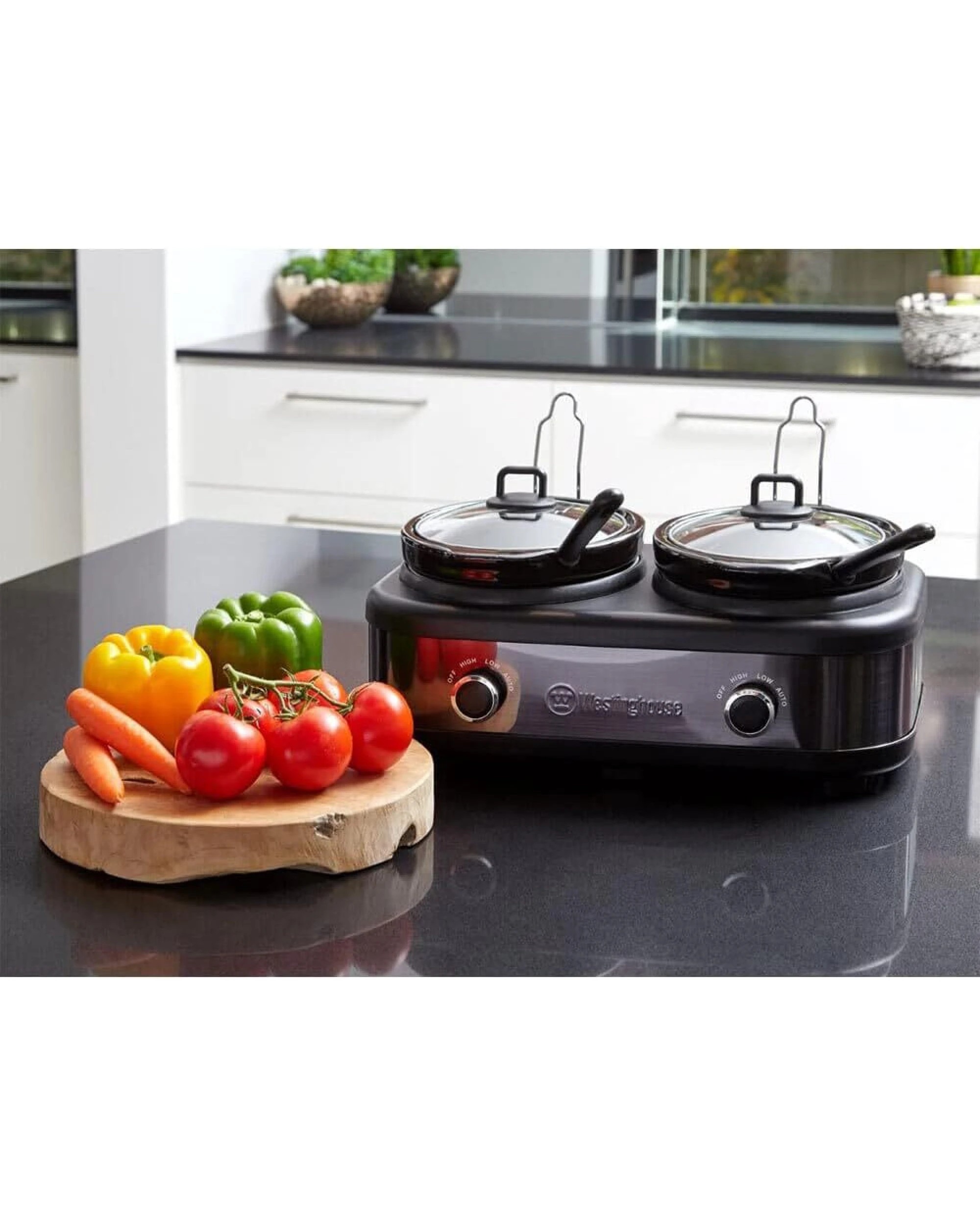 2 Westinghouse 2-Pot Slow Cooker with Stainless Steel Design, 2 of 6