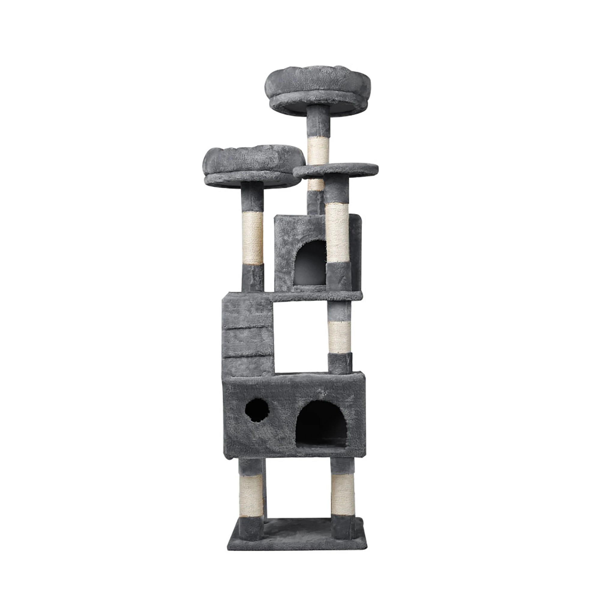 2 Pawz Cat Trees Scratching Post Scratcher For Large Cats Tower House Grey 141cm, 2 of 6