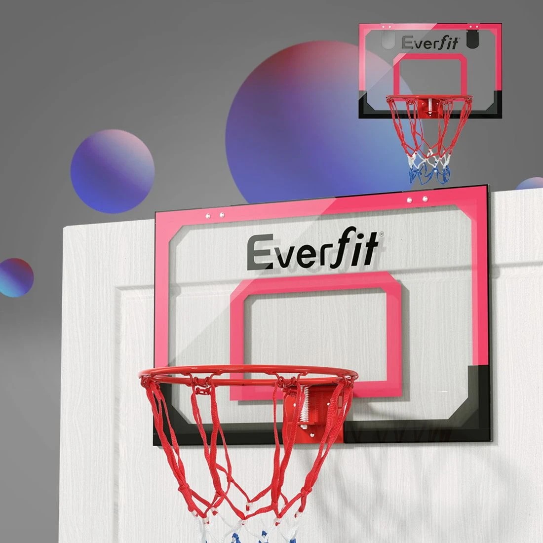 7 Everfit 23" Mini Basketball Hoop Backboard Door Wall Mounted Sports Kids - Red, 7 of 7