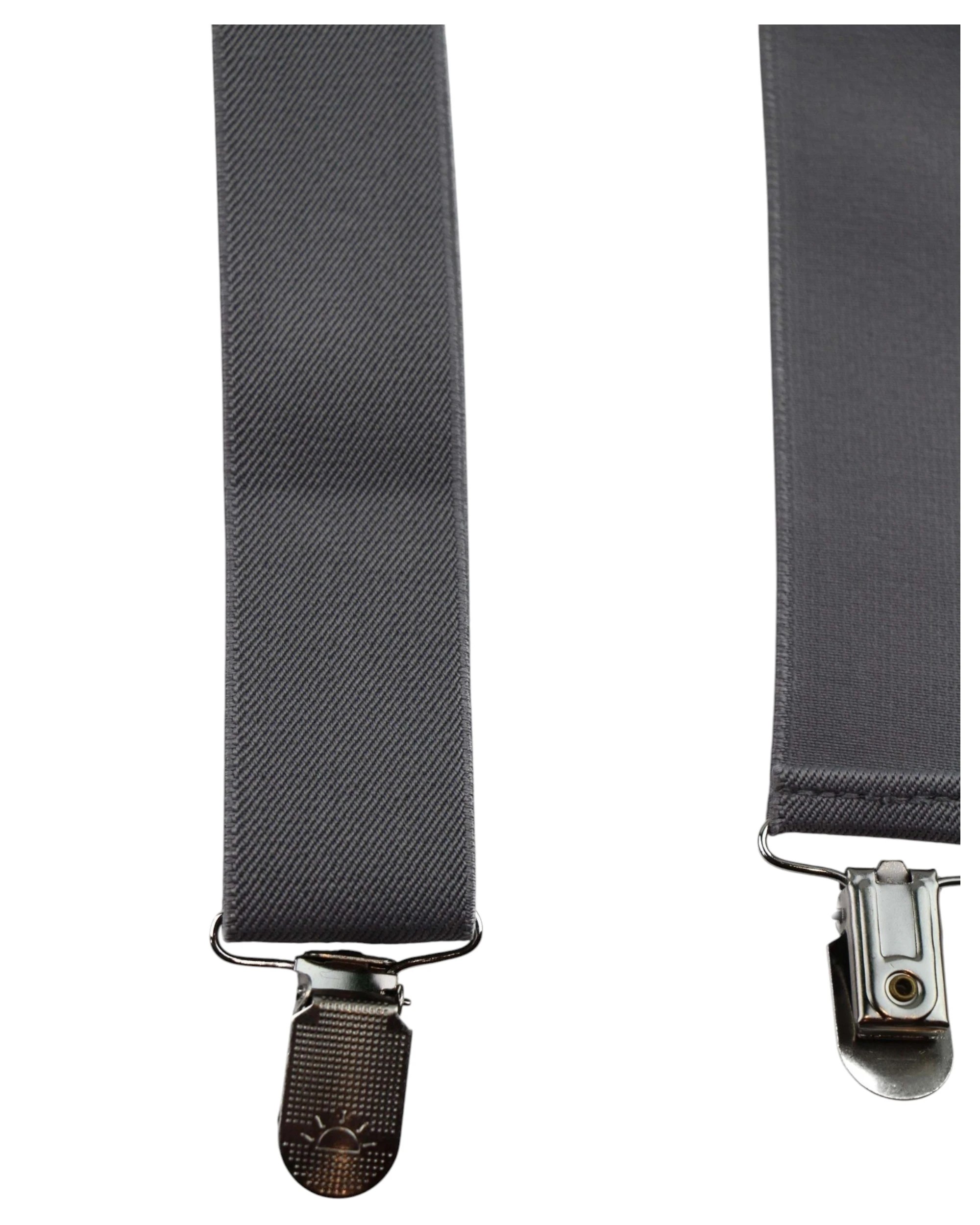 2 Zasel Mens Adjustable Wide Heavy Duty 100cm Suspenders - Silver, 2 of 3