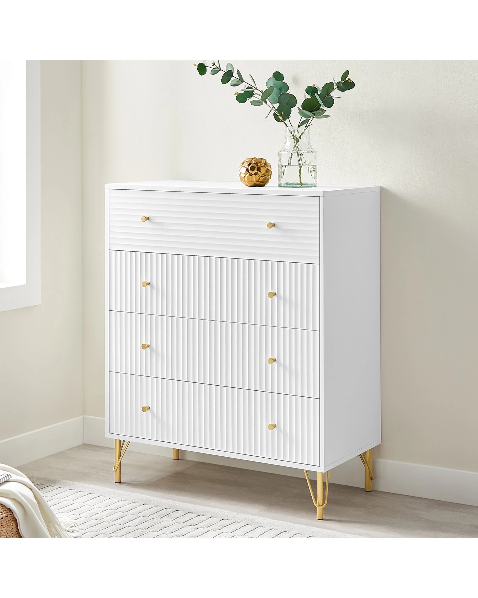 5 Sarantino Rocco Chest of Drawers - White, 5 of 9