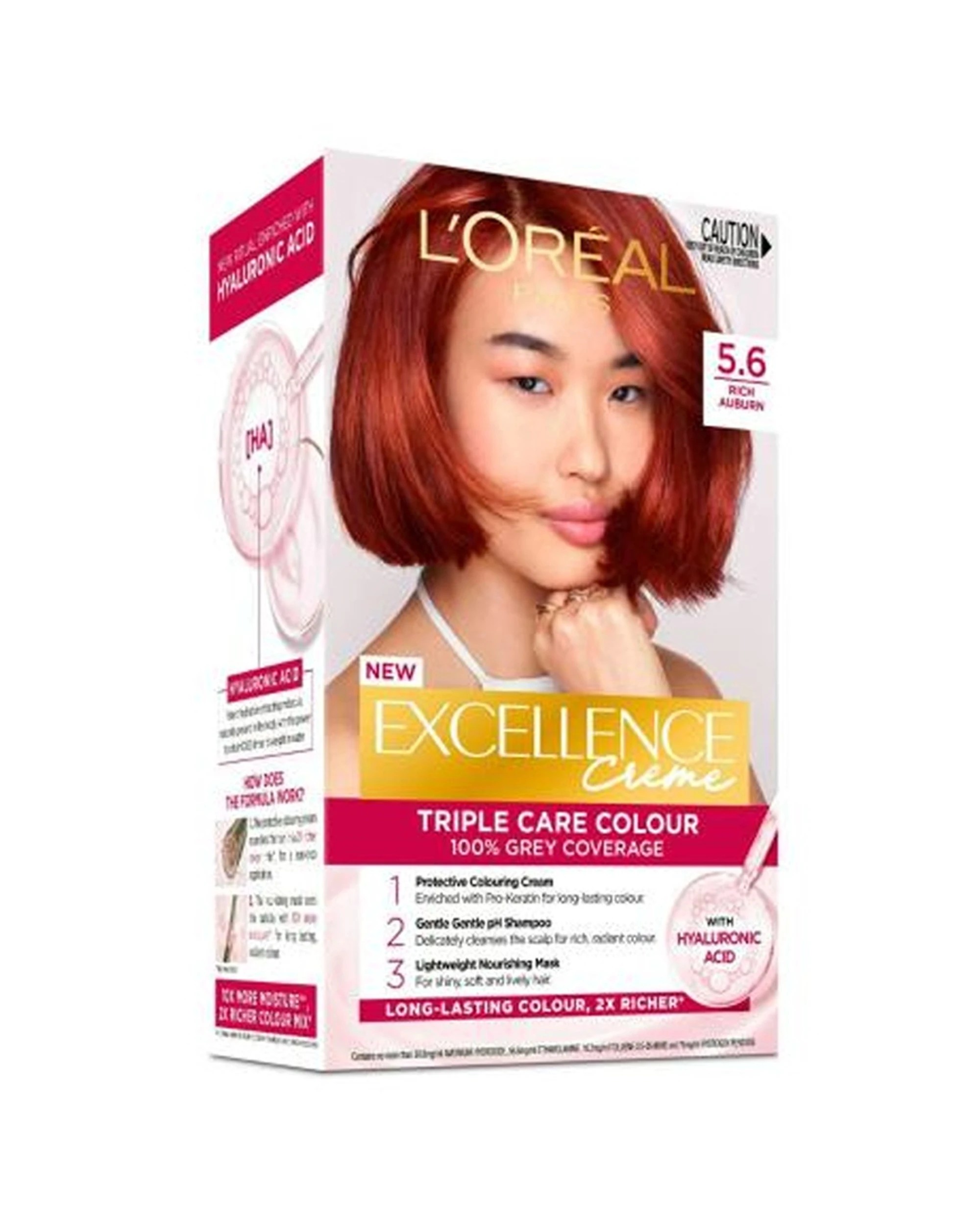 1 Loreal Excellence Crème 5.6 Rich Auburn Hair Colour - Red, 1 of 1