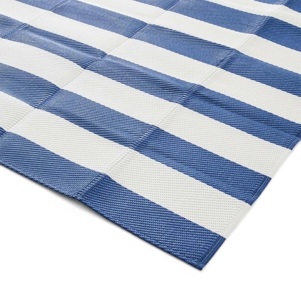 4 Woven Floor Mat - Blue Stripe, 4 of 9