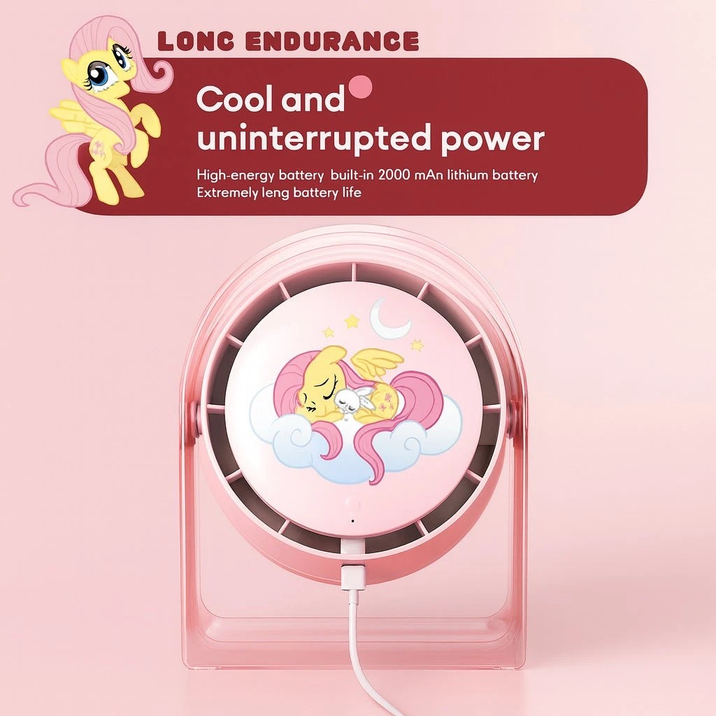 4 My Little Pony Yunduo Series Desktop Fan – Pink - Pink, 4 of 4