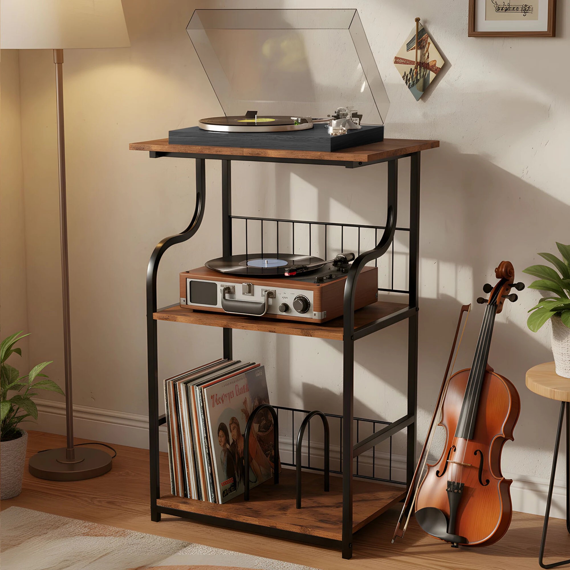 7 Levede Side Table 3-Tier - Brown, 7 of 9