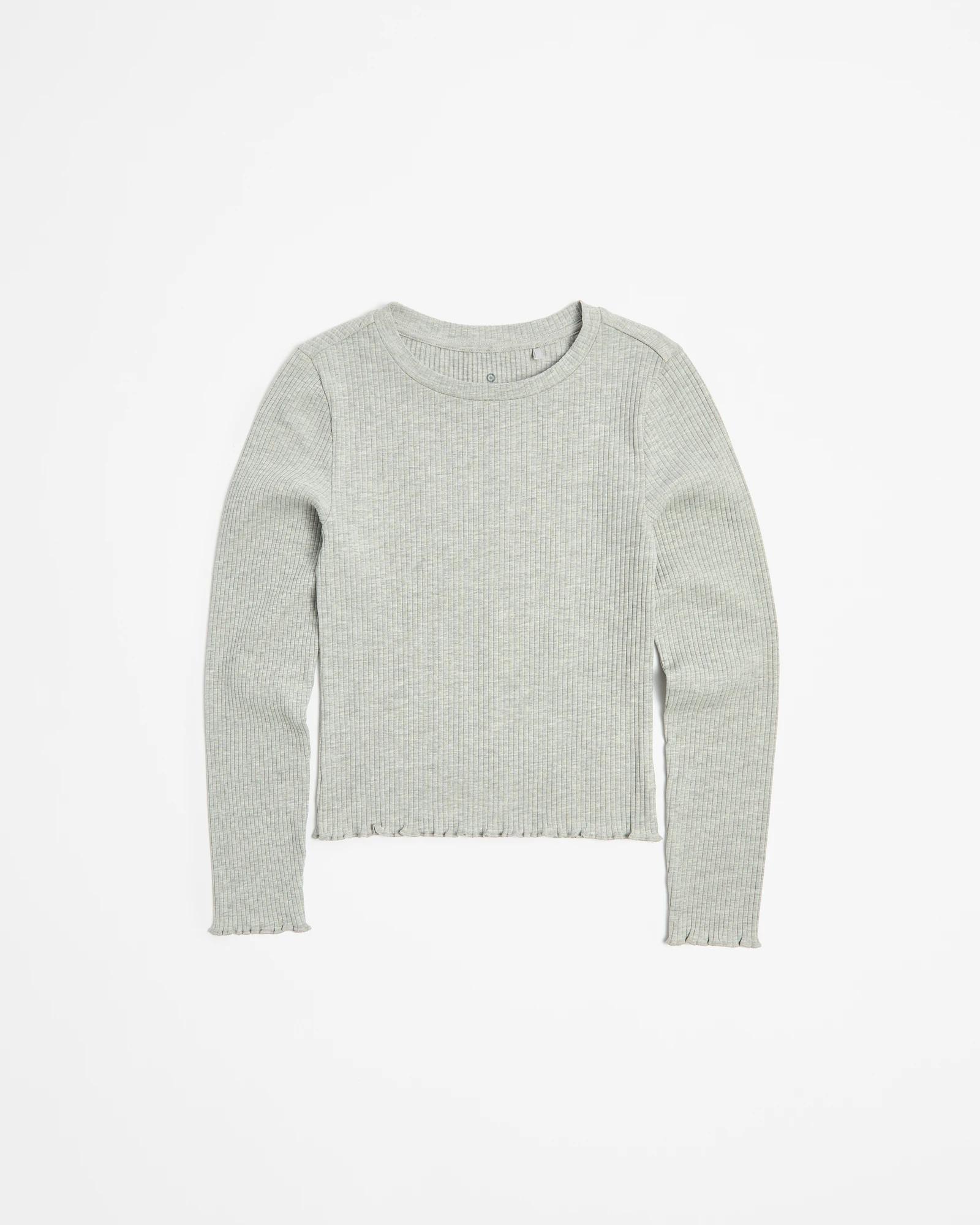 4 Target Australian Cotton Blend Long Sleeve Rib Top GREY, 4 of 5