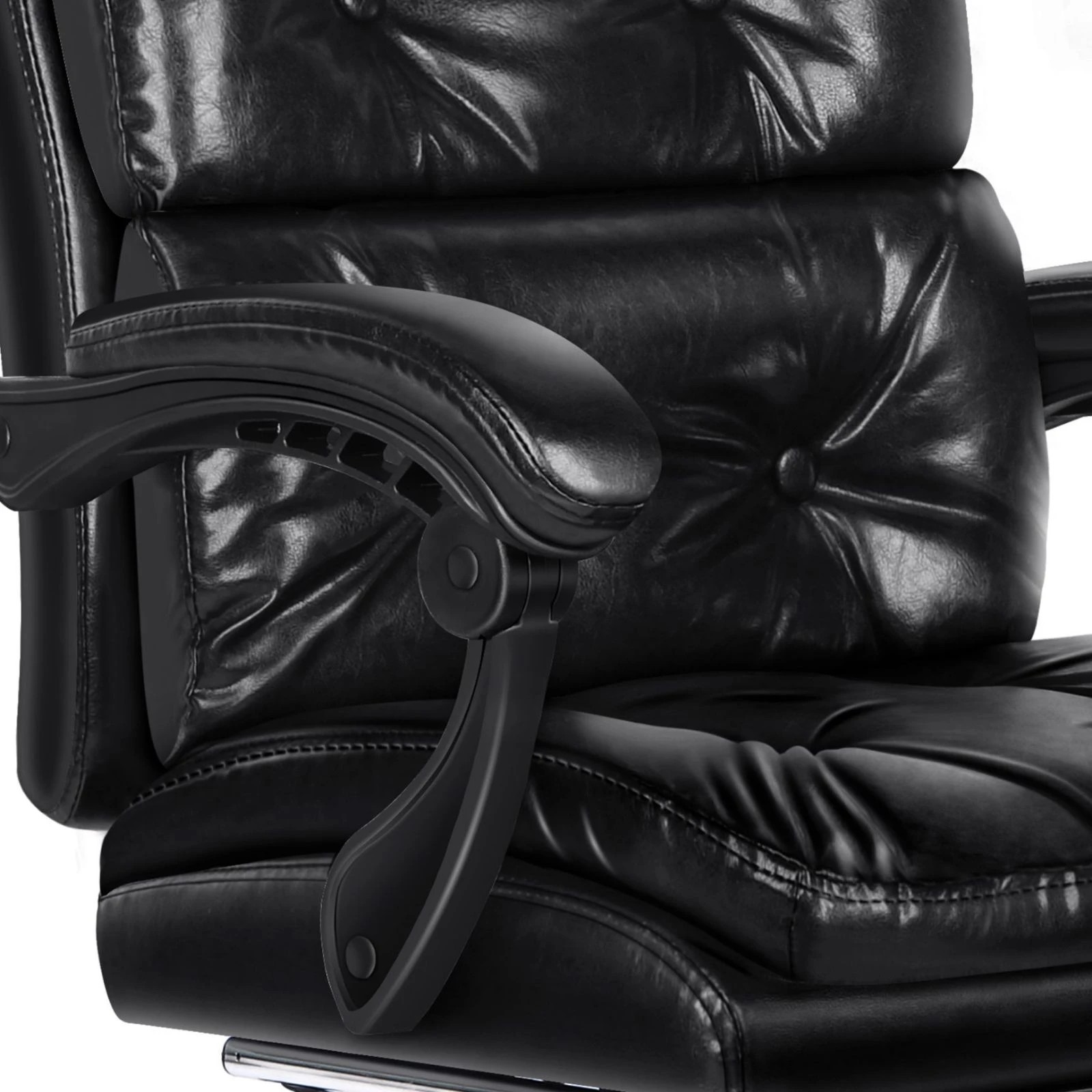 7 Alfordson Office Chair Executive Computer PU Leather Seat Work Recliner Gaming - Black, 7 of 10