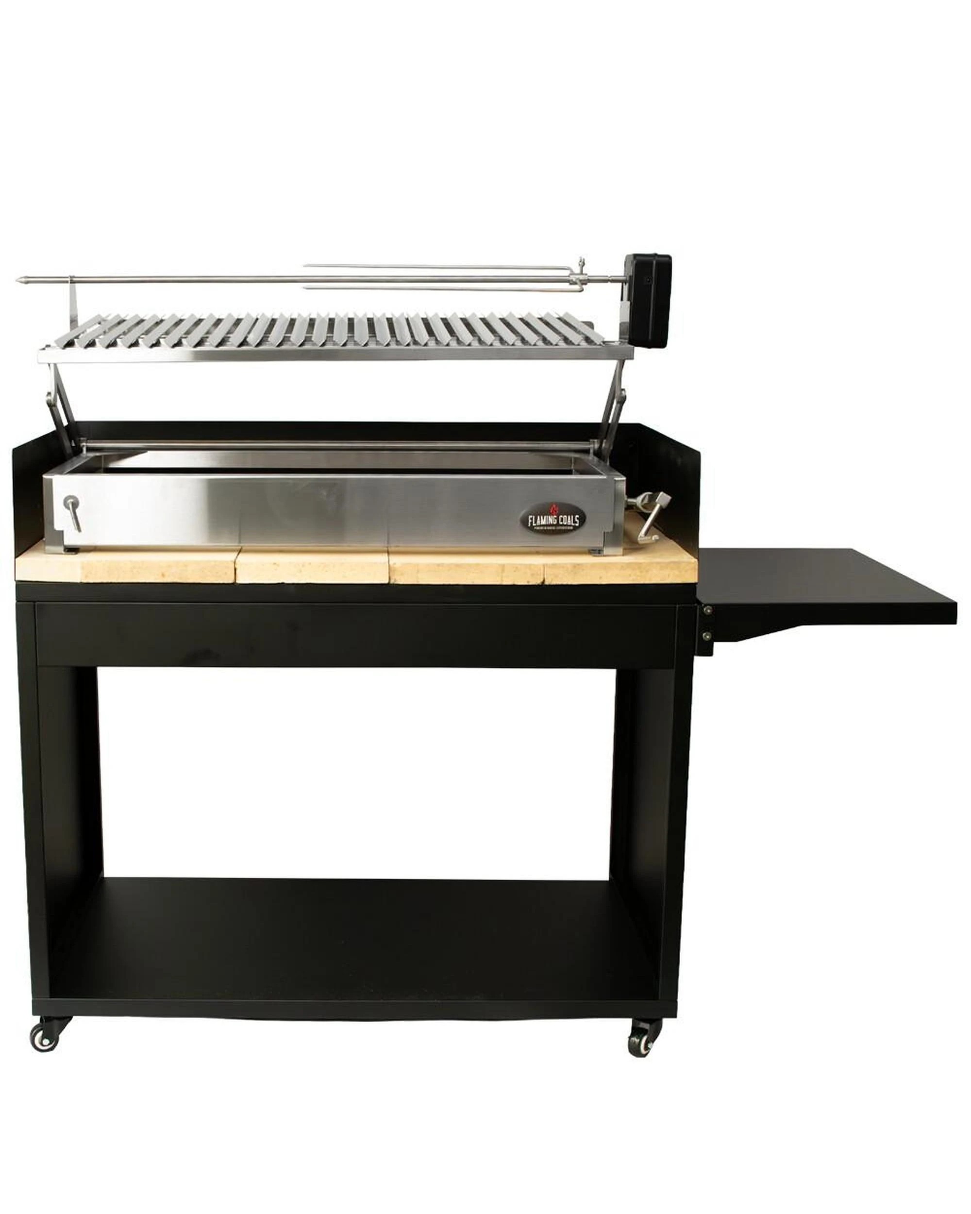 1 Flaming Coals Parrilla BBQ with Stand Fire Bricks and Spit Combo, 1 of 5