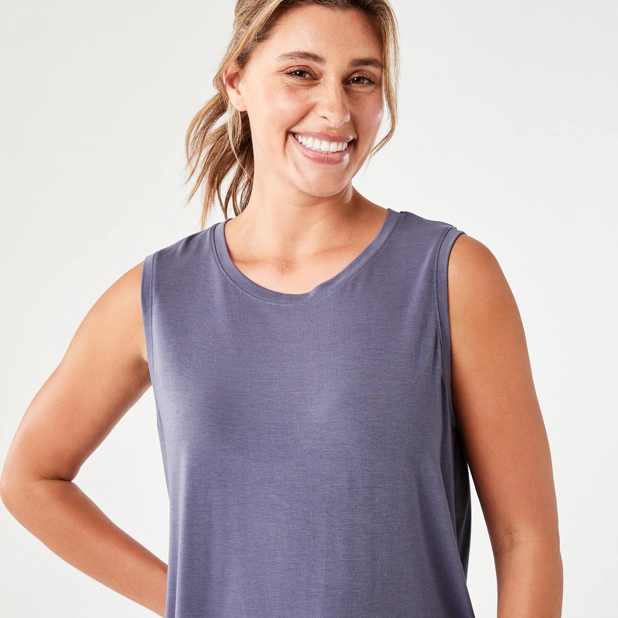 4 Active Womens Sleeveless Mesh Tank BLACKBERRY TEA, 4 of 5