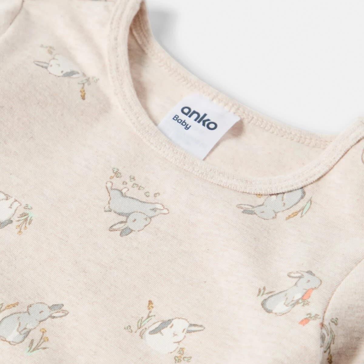 3 Long Sleeve Print Bodysuit Bge Bunny, 3 of 3