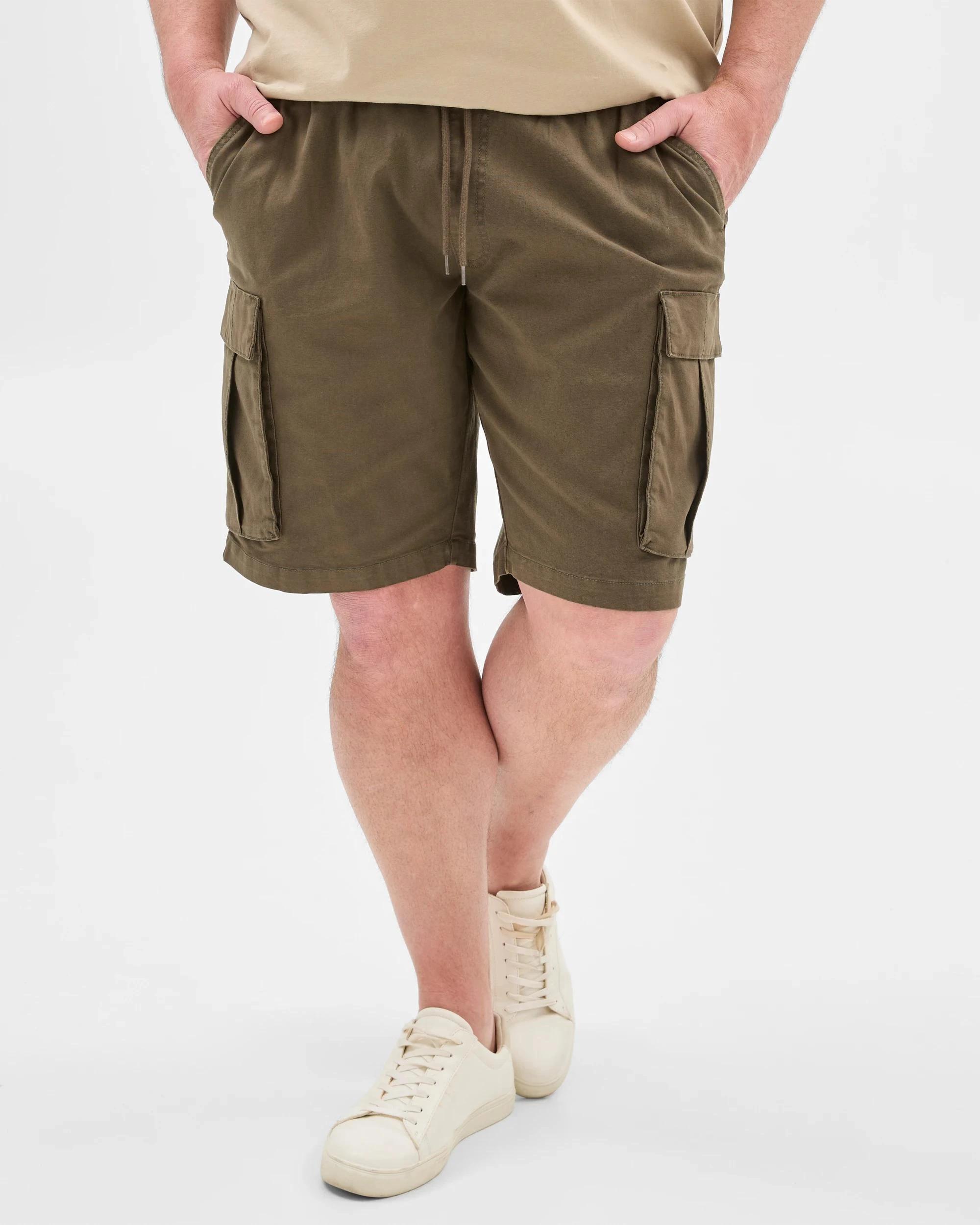 3 Target Man Plus Plus Size Australian Cotton Rich Cargo Shorts DARK OLIVE, 3 of 6