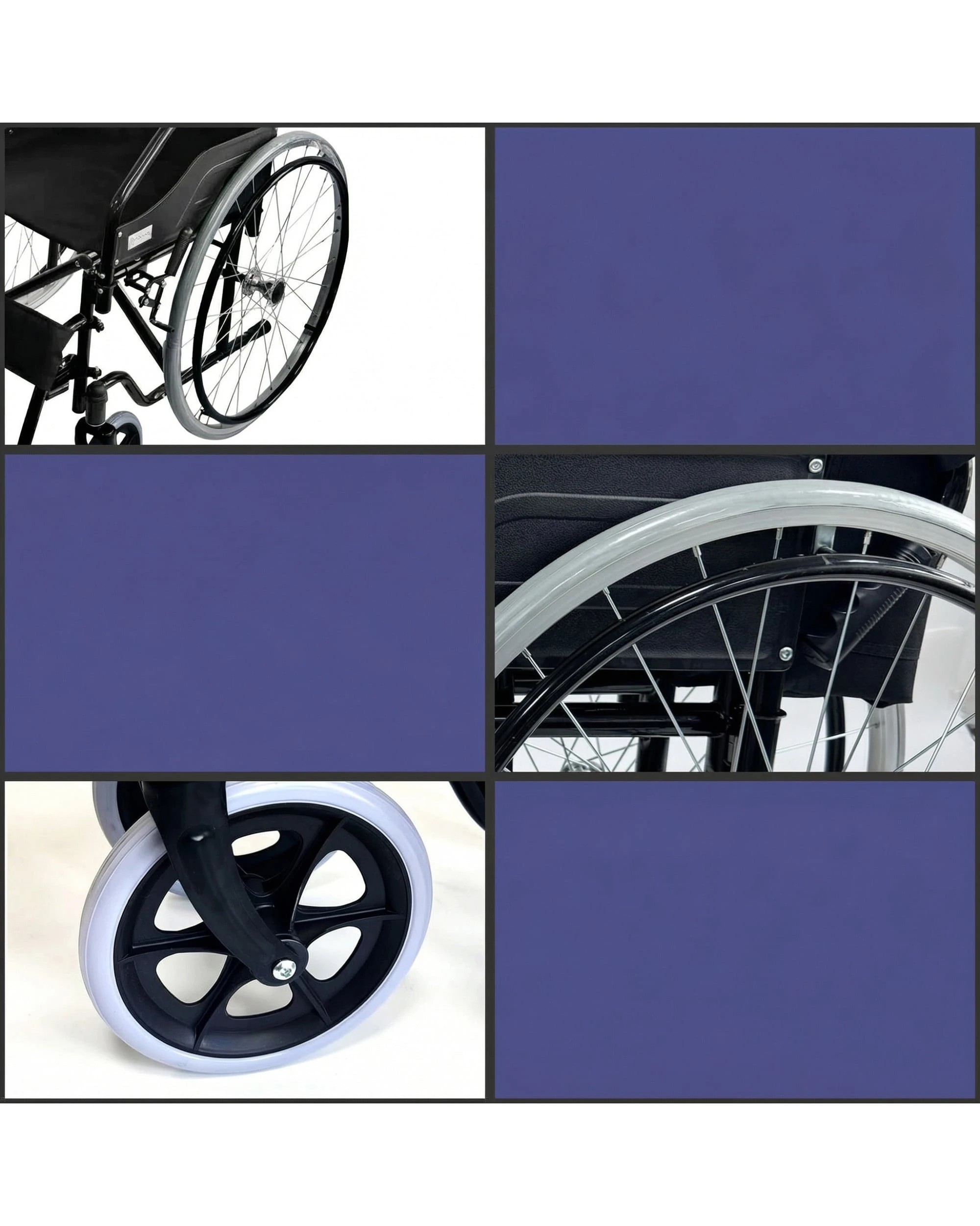 4 Orthonica Self Propelled Wheelchair Foldable 24in Wheel Lightweight Disability Aid Portable Mobility Aid - Black, 4 of 5