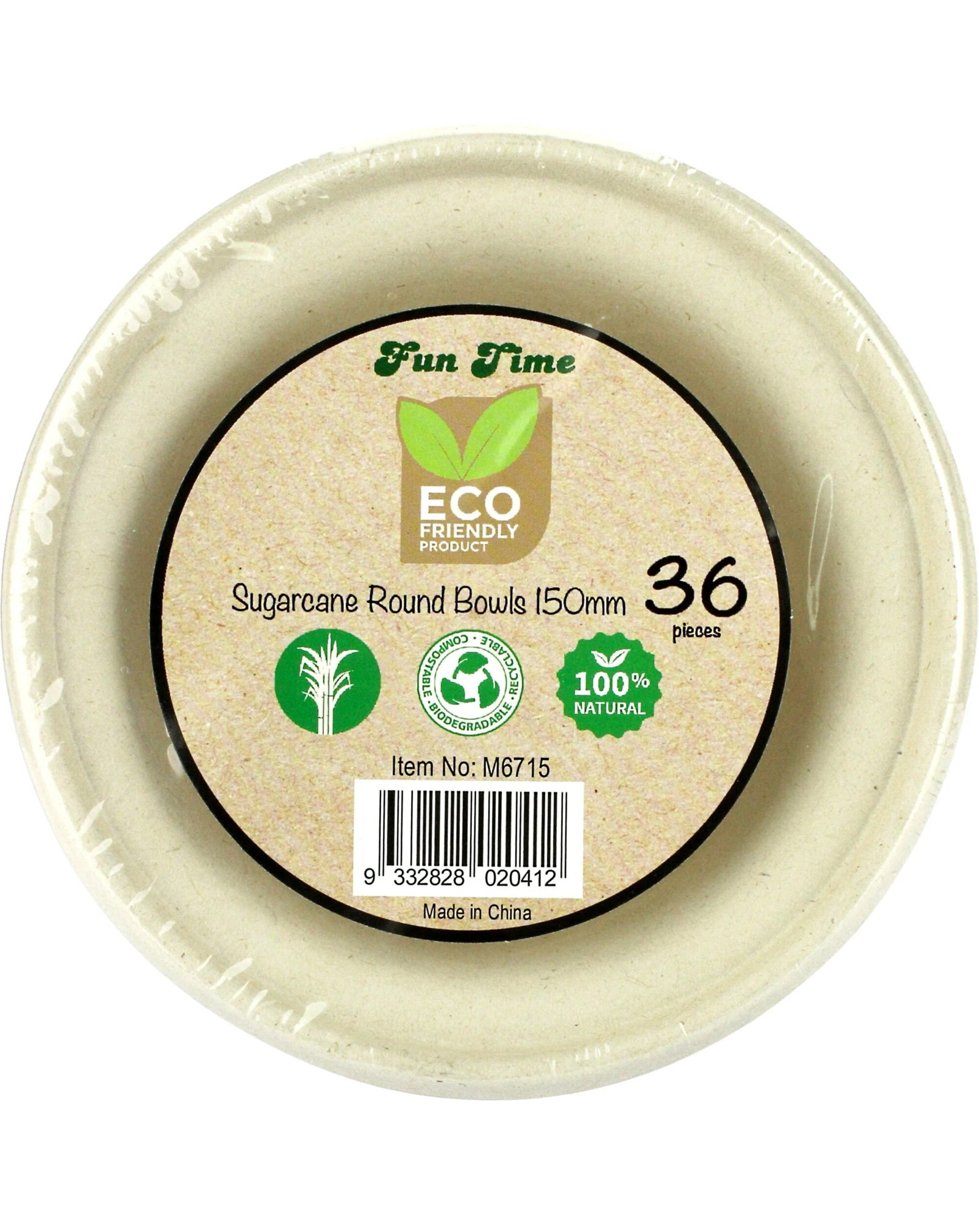 2 Magic Pro Biodegradable Sugarcane Bowls 15cm Pack of 36 - Natural, 2 of 2