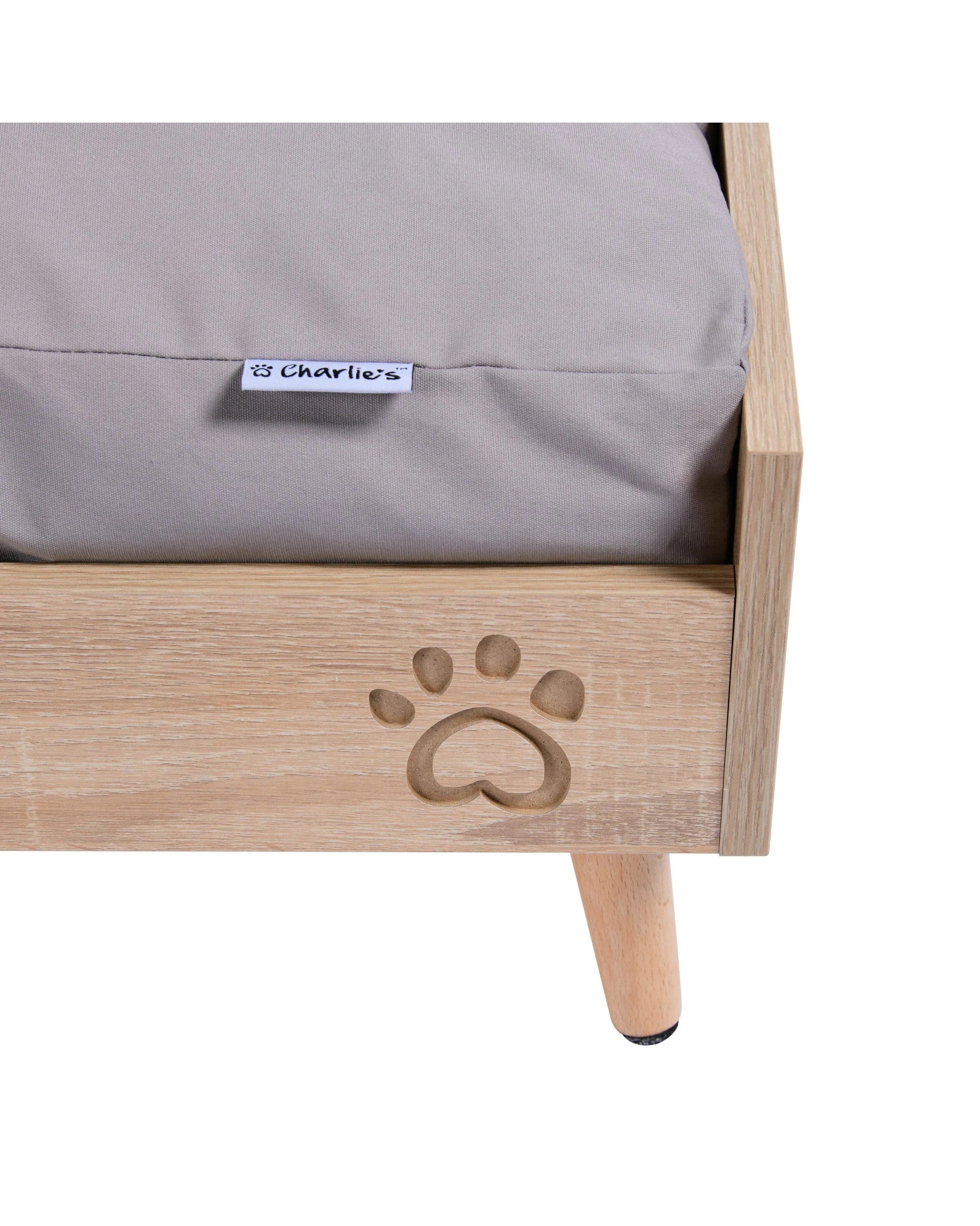 5 Charlie's Scandi Elevated Bed  64×48.8×25.4cm - Natural and Grey, 5 of 5