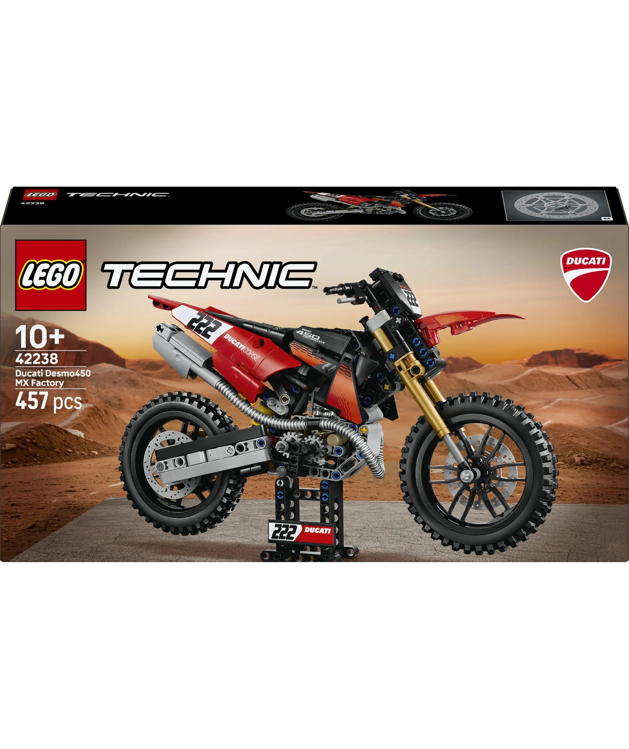 1 LEGO Technic Ducati Desmo450 MX Factory Motorcycle 42238, 1 of 10