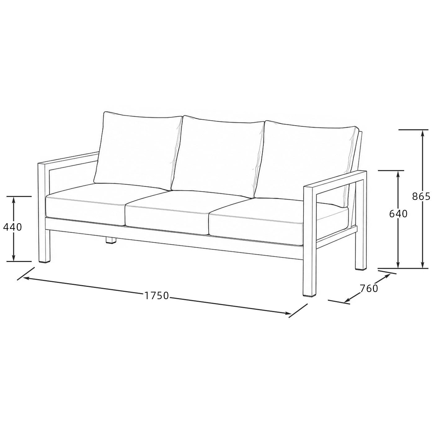 6 Moda Living Manly 3 Seater White Aluminium Outdoor Sofa Lounge - Textured Grey Cushions - White, 6 of 10