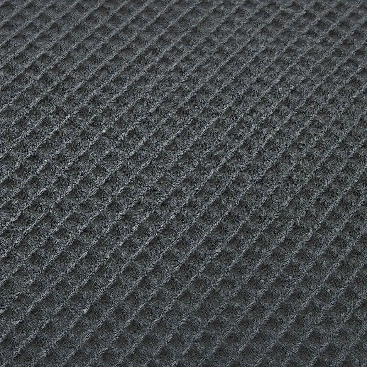 4 Waffle Cotton Quilt Cover Set - King Bed, Charcoal, 4 of 6