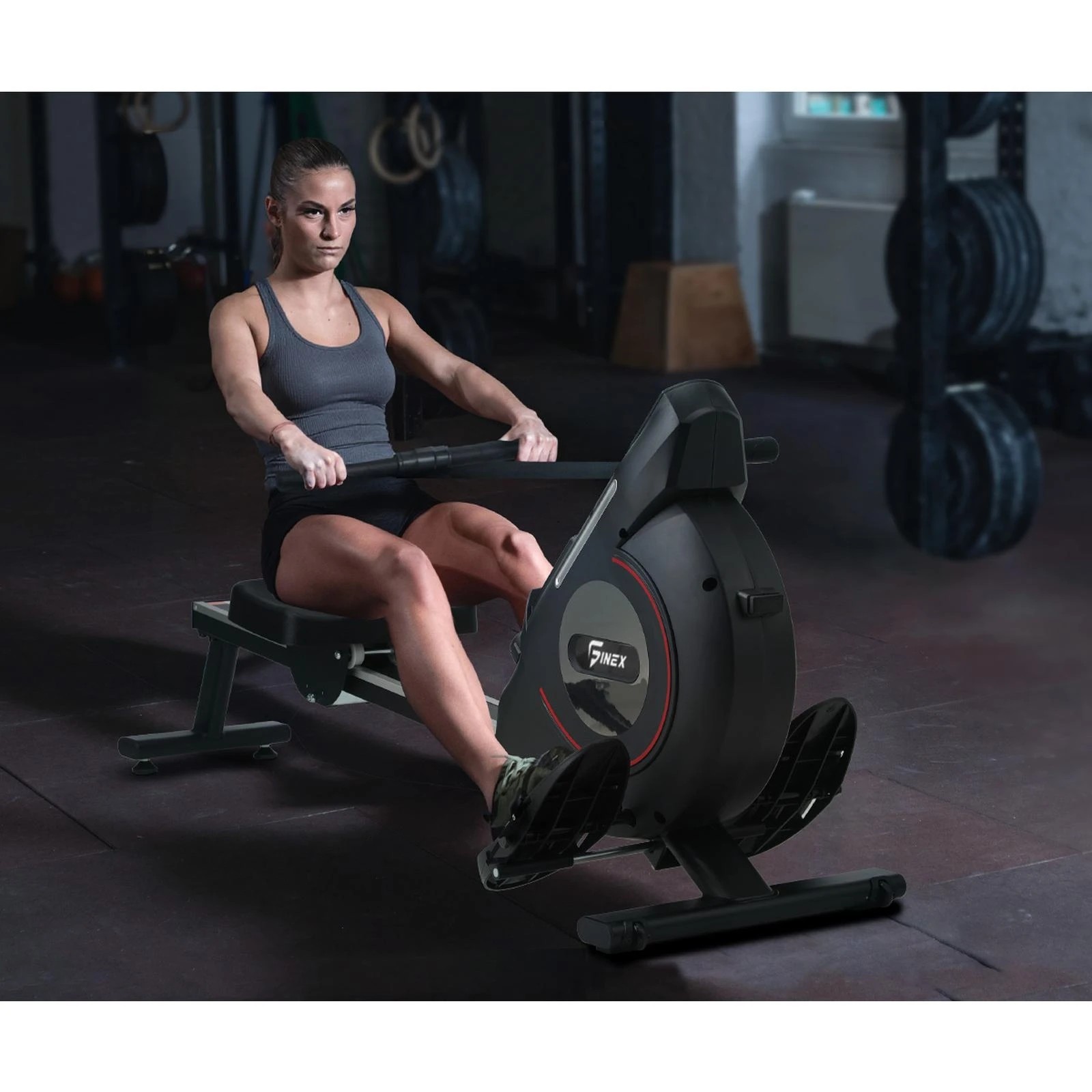 4 Finex Magnetic Rowing Machine Cardio Gym Exercise - Black, 4 of 10